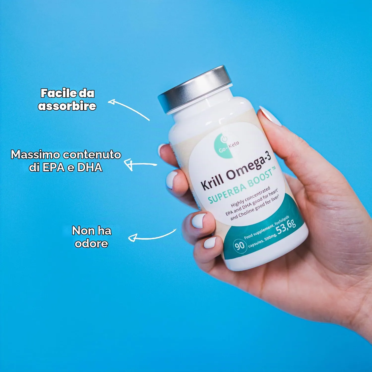 Go-Keto Krill Oil Omega 3 Superba Boost 90 capsule EPA DHA