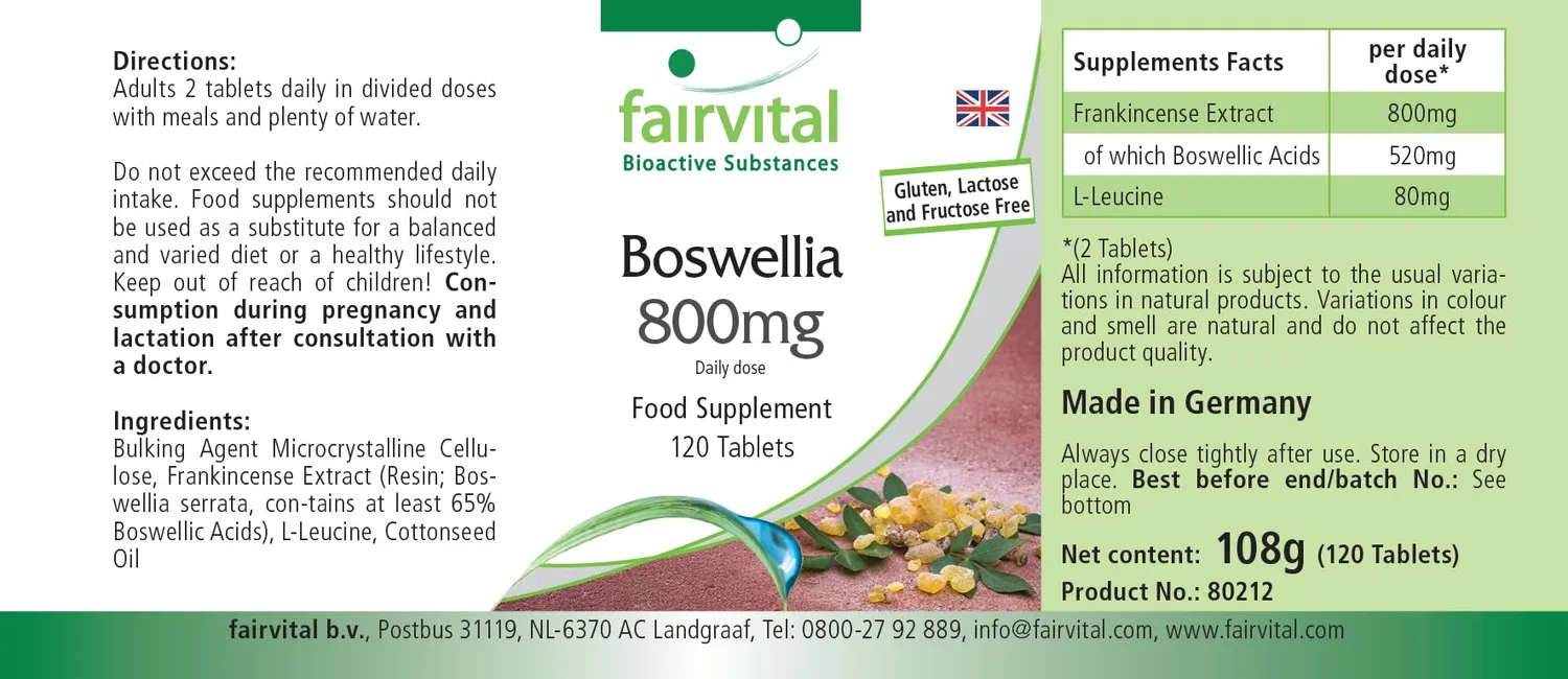 FAIRVITAL Boswellia Serrata 800 mg compresse 360 65% boswellici