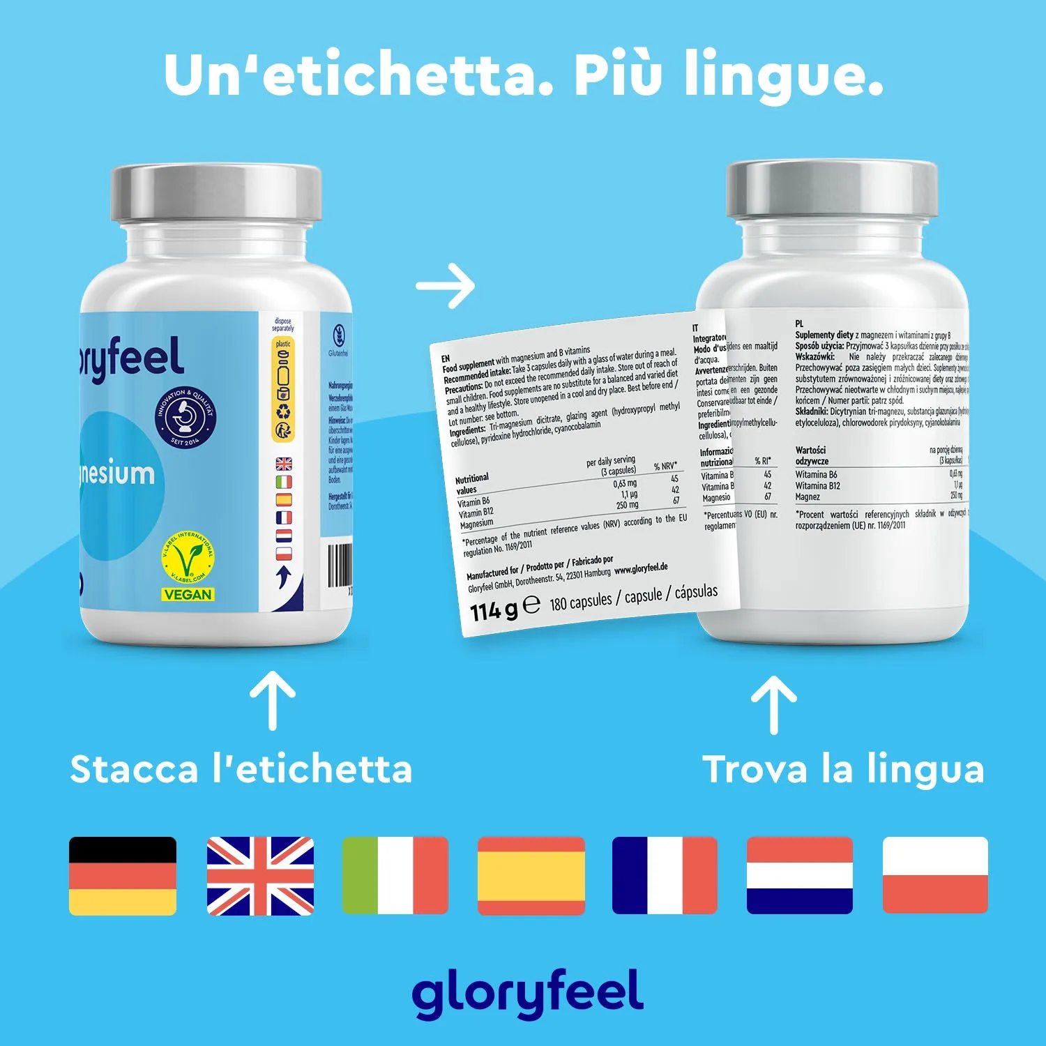 gloryfeel Magnesio Plus Minerale 180 capsule