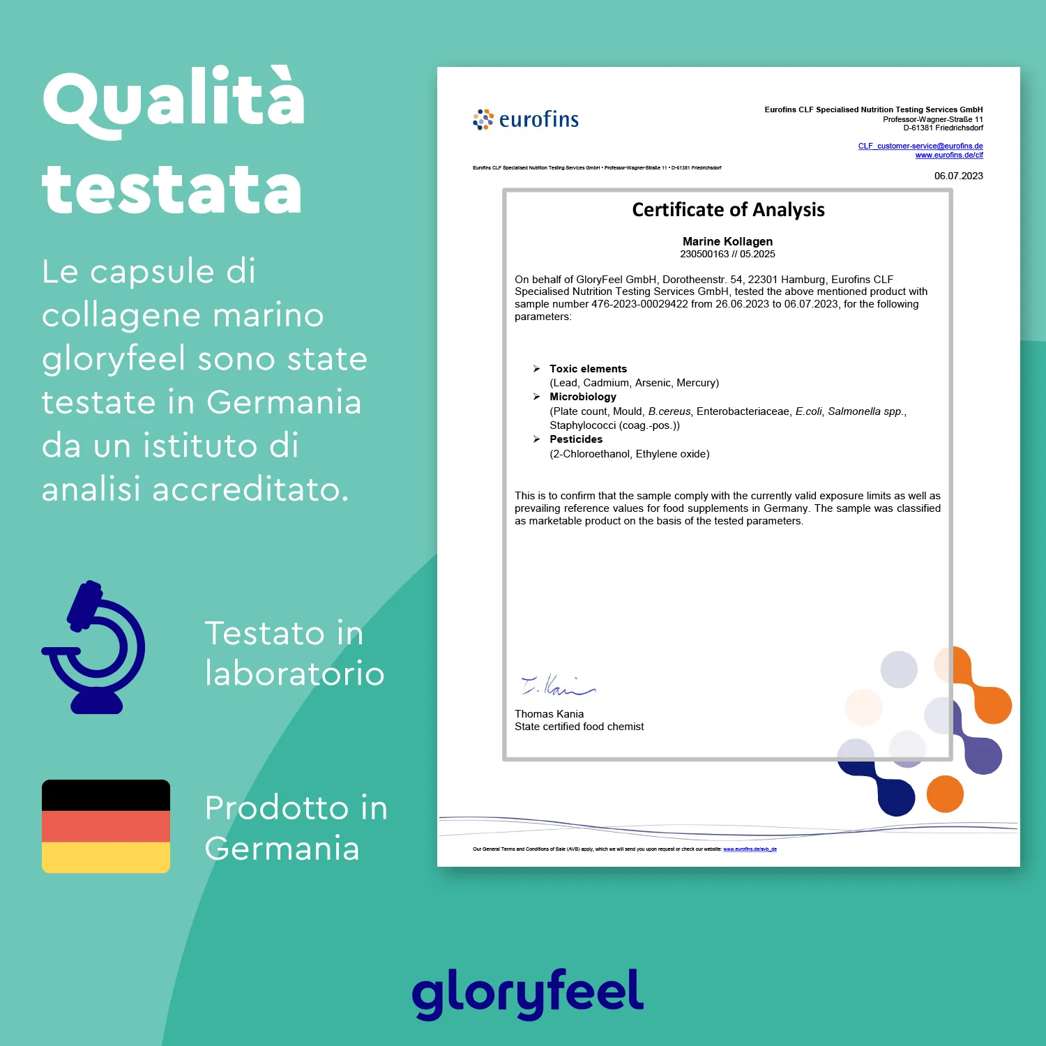 gloryfeel Collagene Marino 120 capsule idrolizzato tipo I 1500 mg