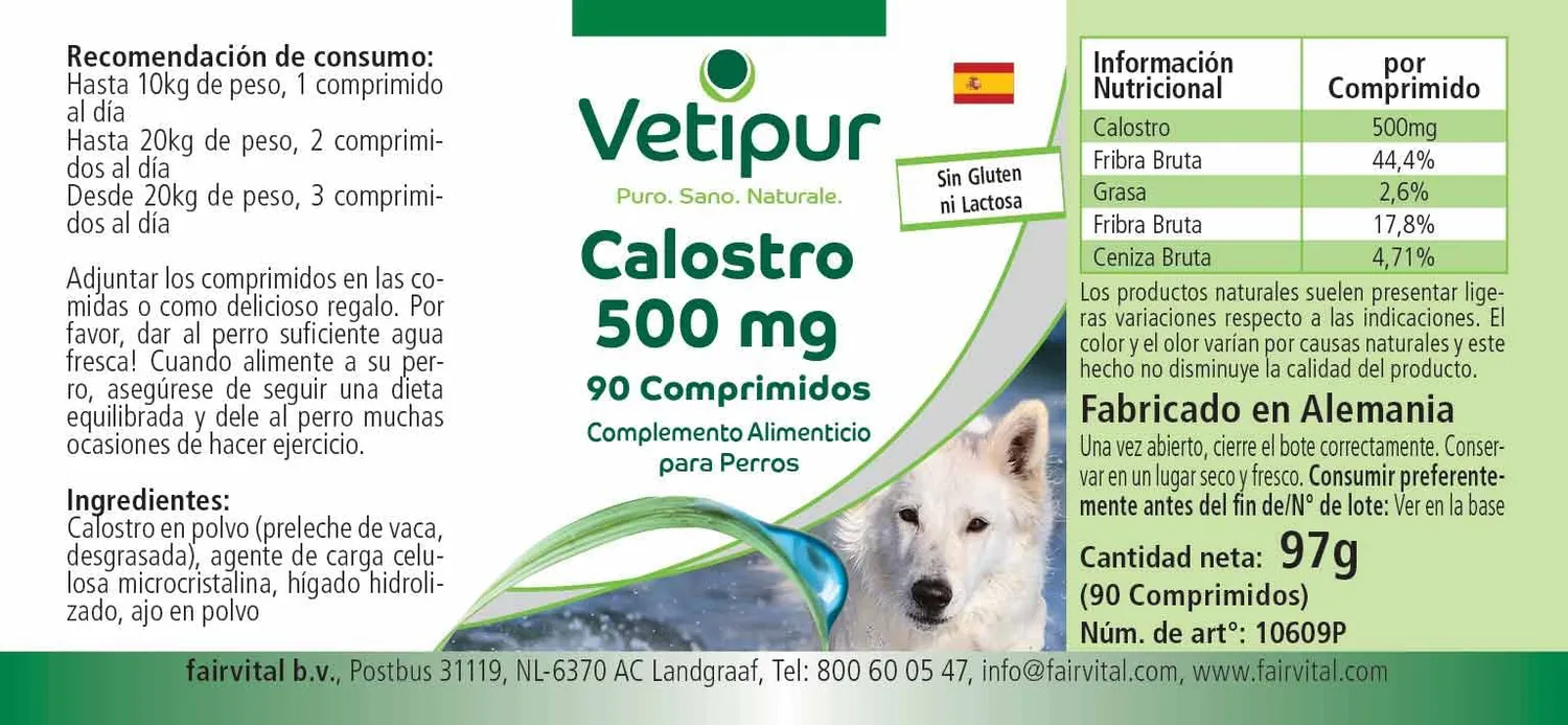 Vetipur Colostro 500 mg compresse cane 90 compresse