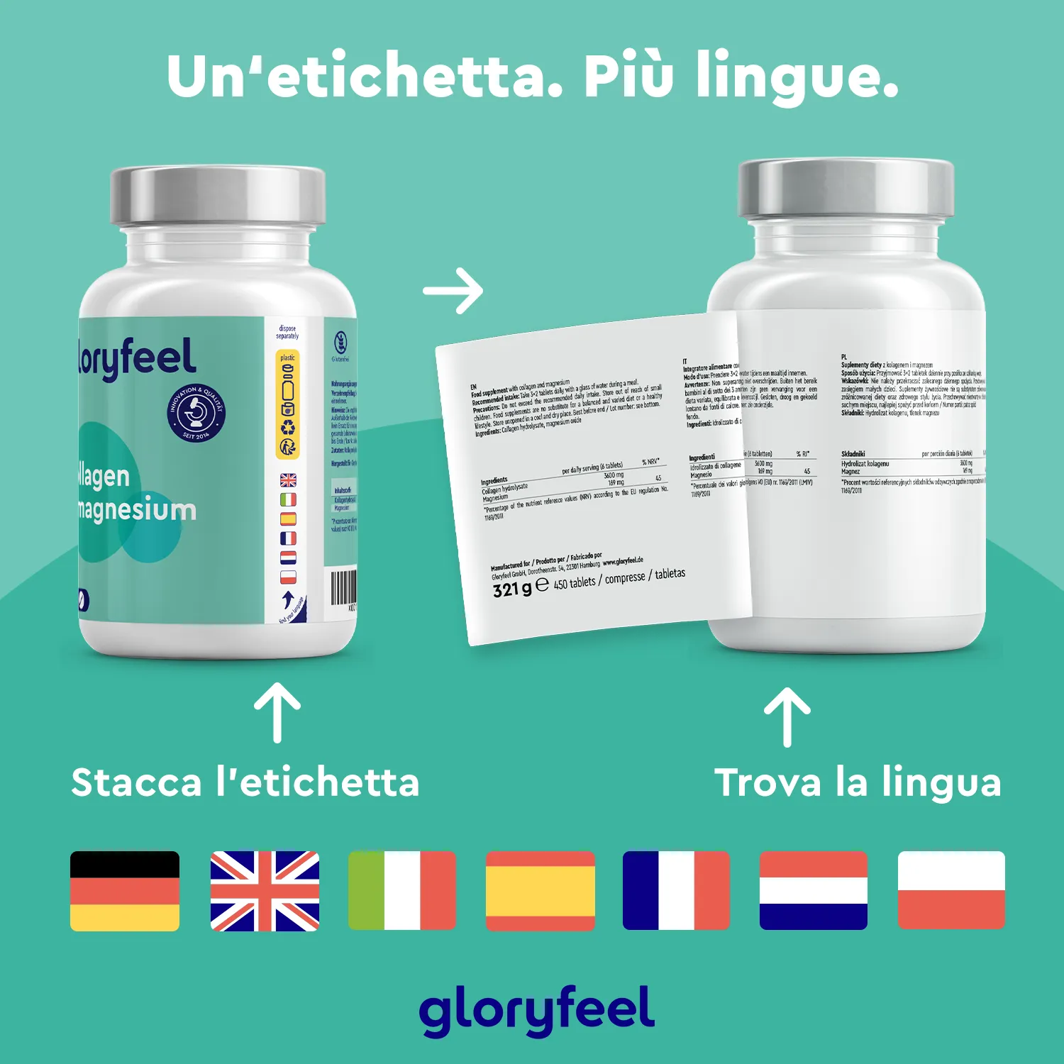 gloryfeel Collagene Magnesio compresse marine