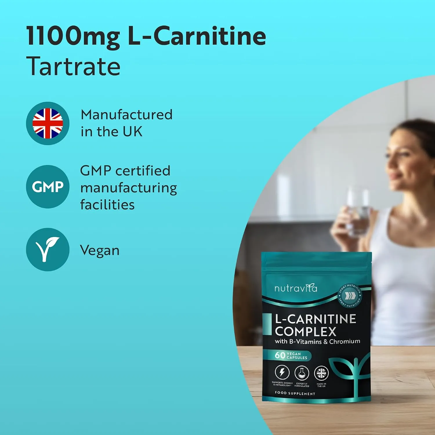 Nutravita L-Carnitina complesso 60 capsule metabolismo