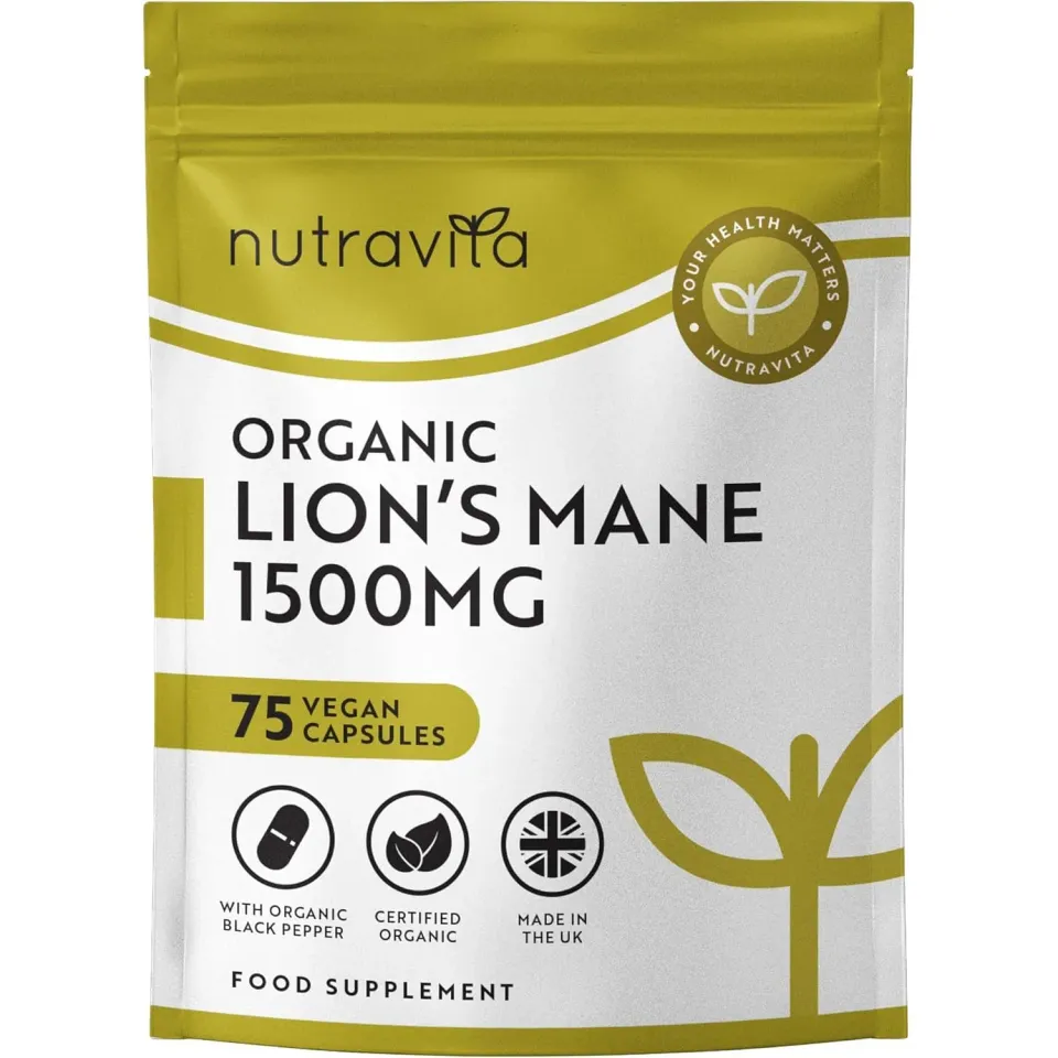Nutravita Lion's Mane integratore 75 capsule biologico 1500mg