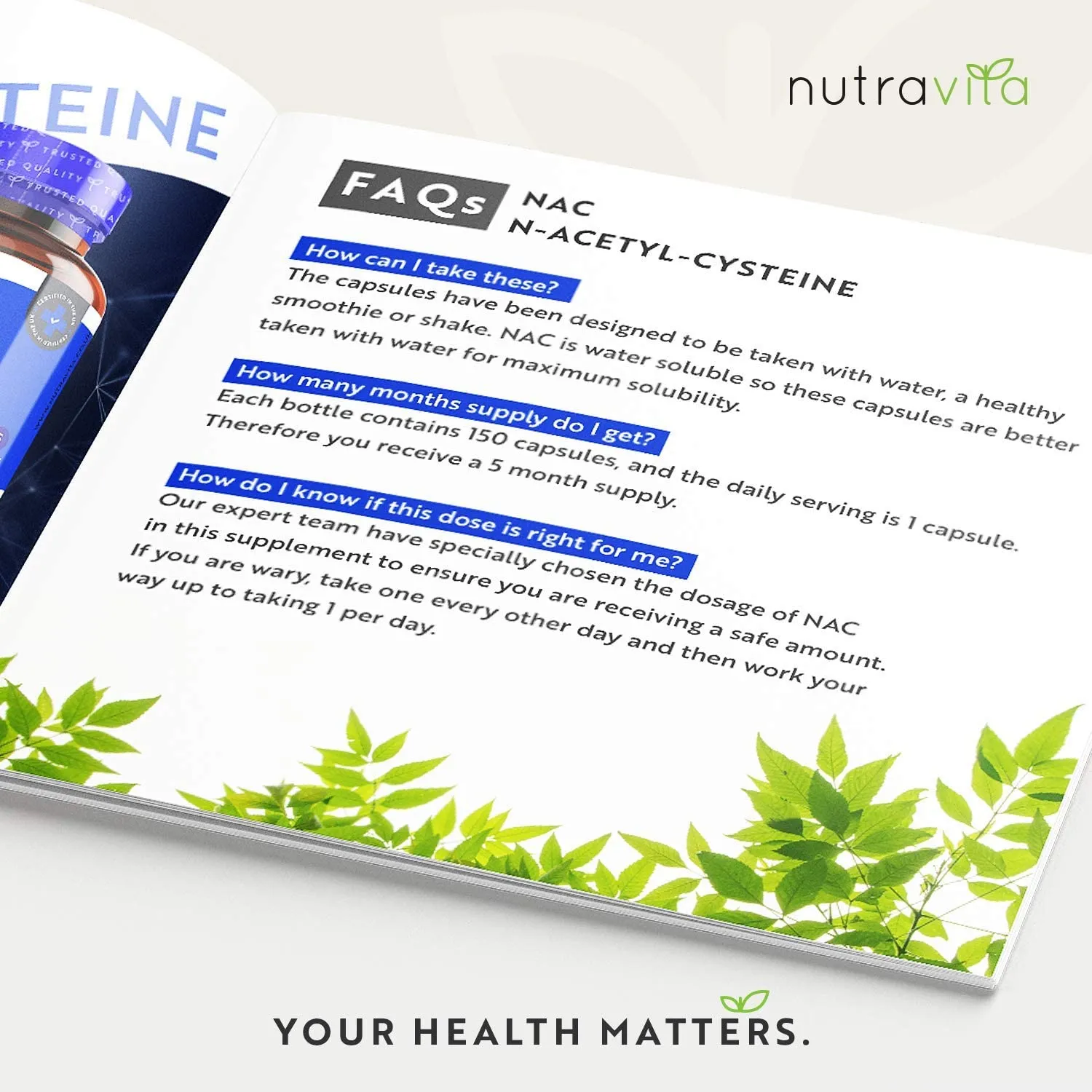 Nutravita NAC N-Acetilcisteina 600mg integratore 150 capsule vegane