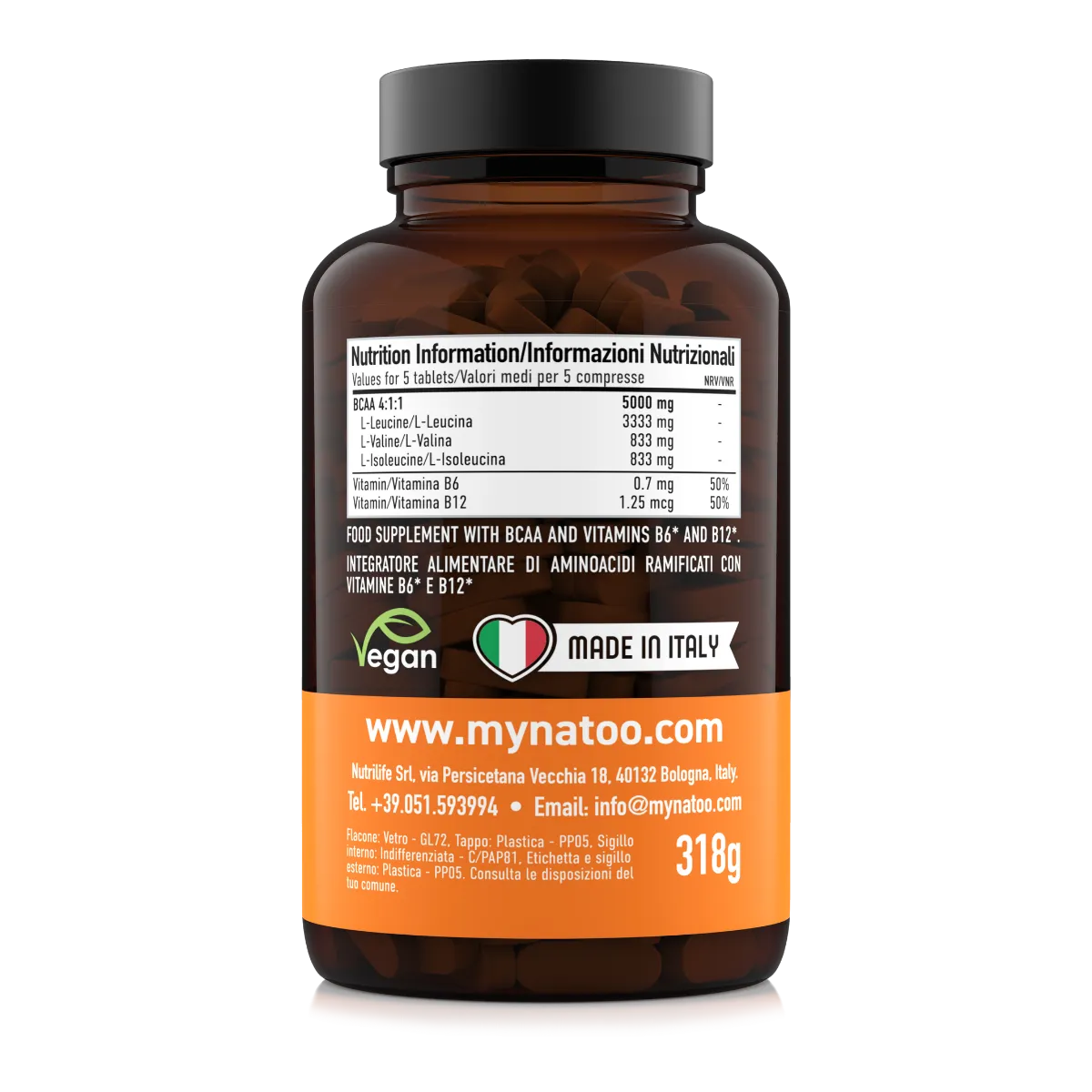Natoo Performance BCAA 4:1:1 integratore 150 compresse con B6 e B12