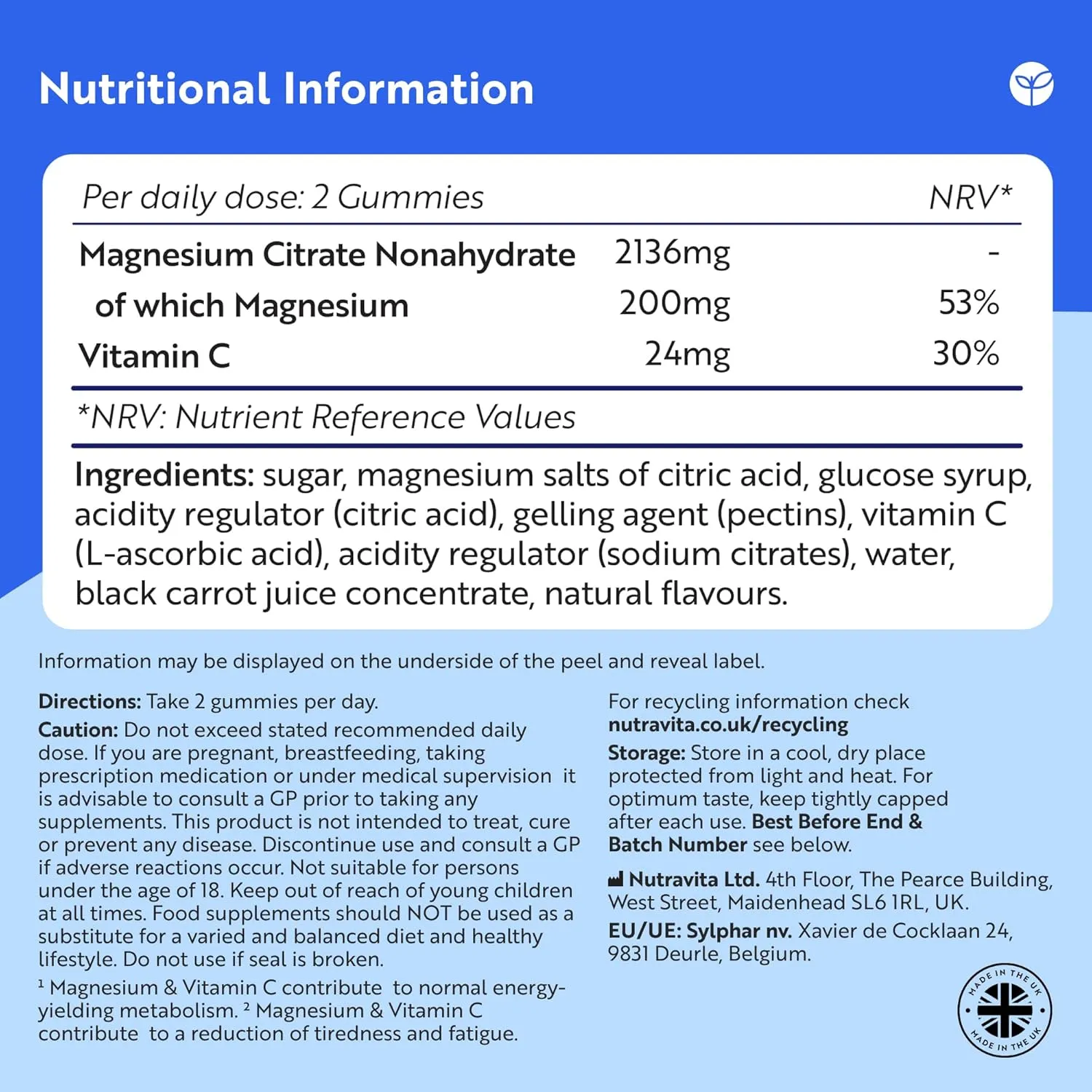 Nutravita Magnesio Citrato Vitamina C gommose 90 pz