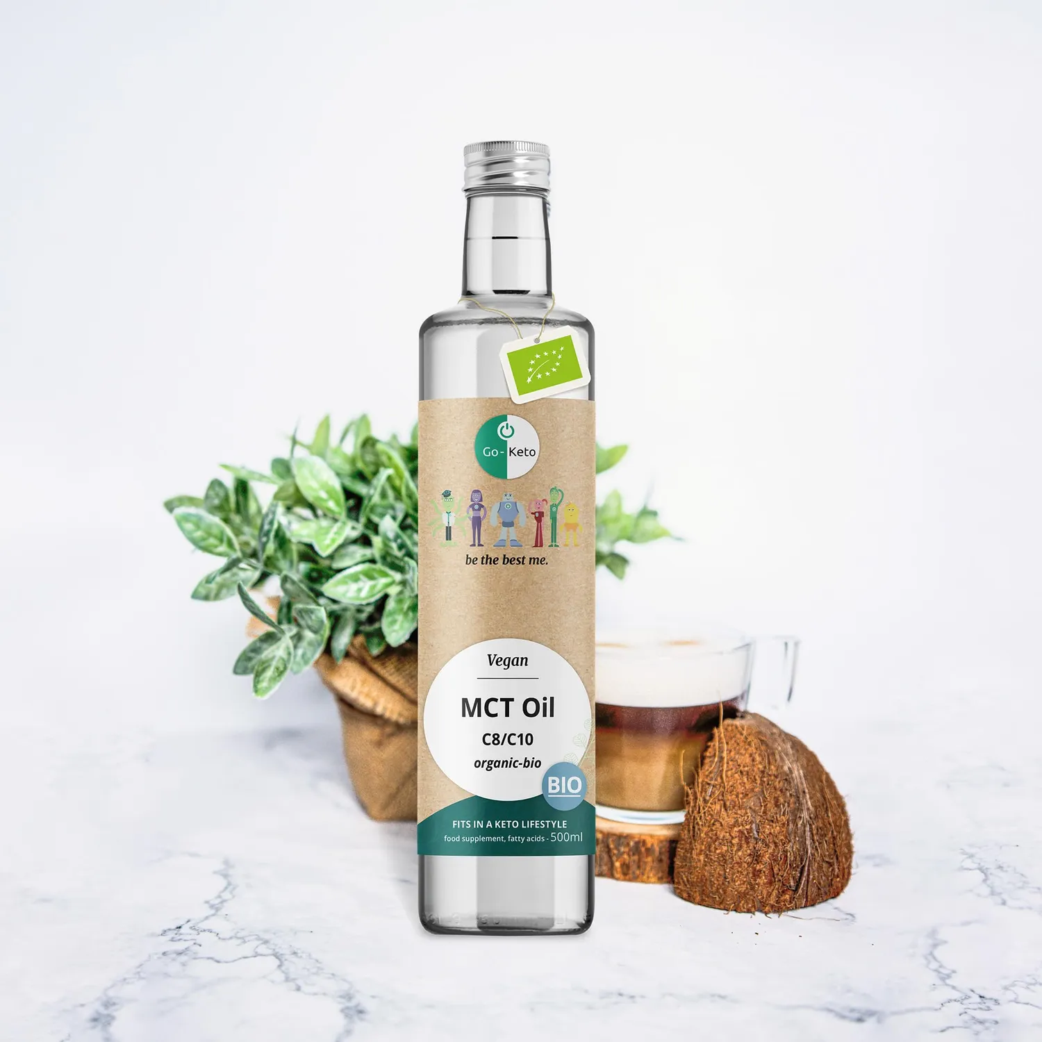 Go-Keto Olio MCT Bio C8 C10 500 ml cocco keto vegano