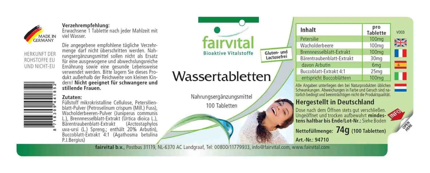 Fairvital Ortic compresse 100 pezzi complesso drenante vegano