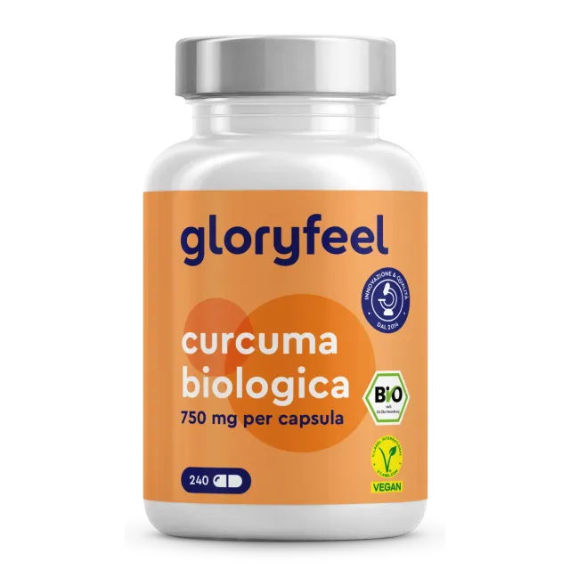 gloryfeel Bio Curcuma capsule 240 pezzi con pepe