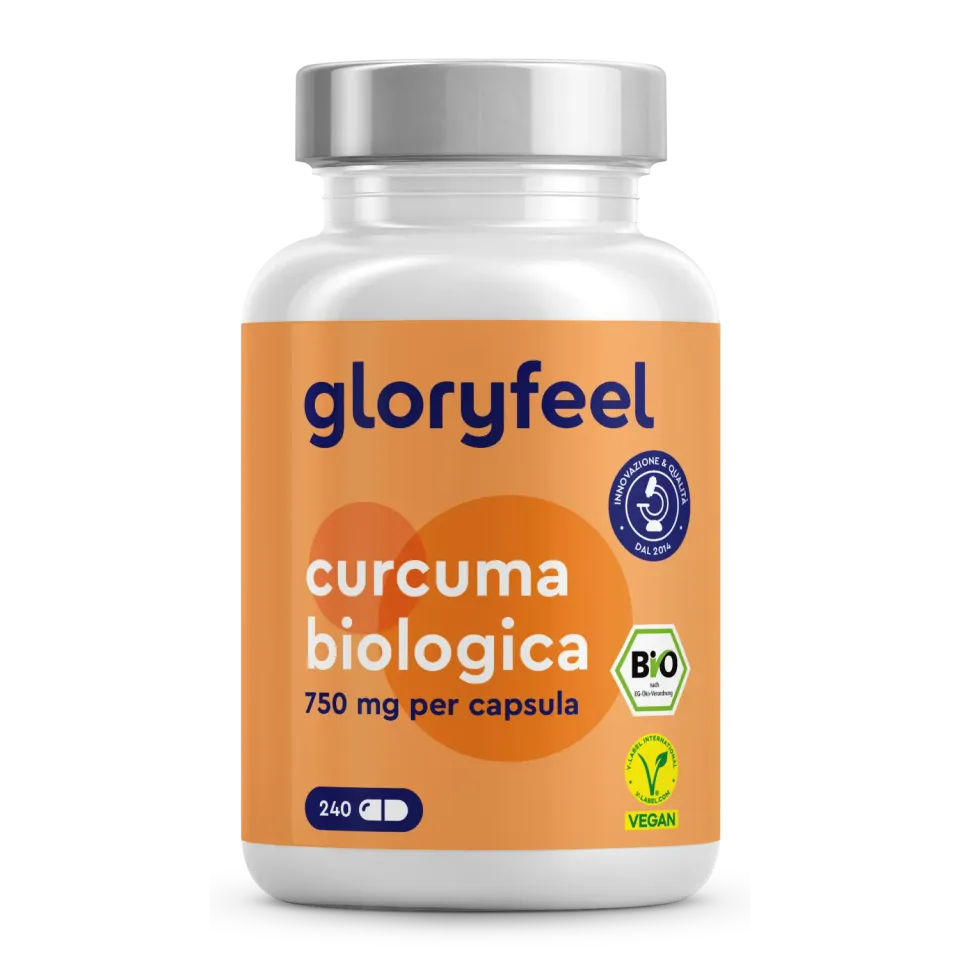 gloryfeel Bio Curcuma capsule 240 pezzi con pepe