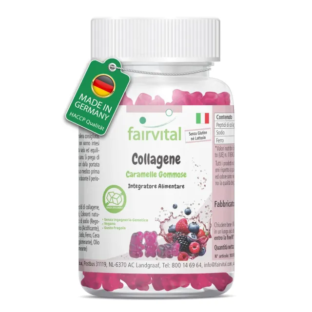 Fairvital Collagene caramelle gommose 60 pezzi fragola