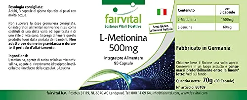 Fairvital L-Metionina 500 mg capsule 90 capsule vegane