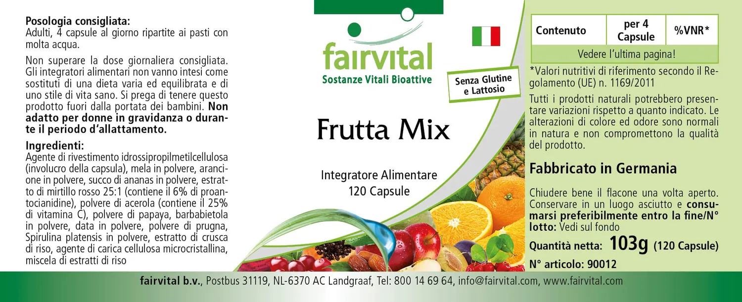 Fairvital Fruit Mix capsule 120 capsule multivitaminico naturale