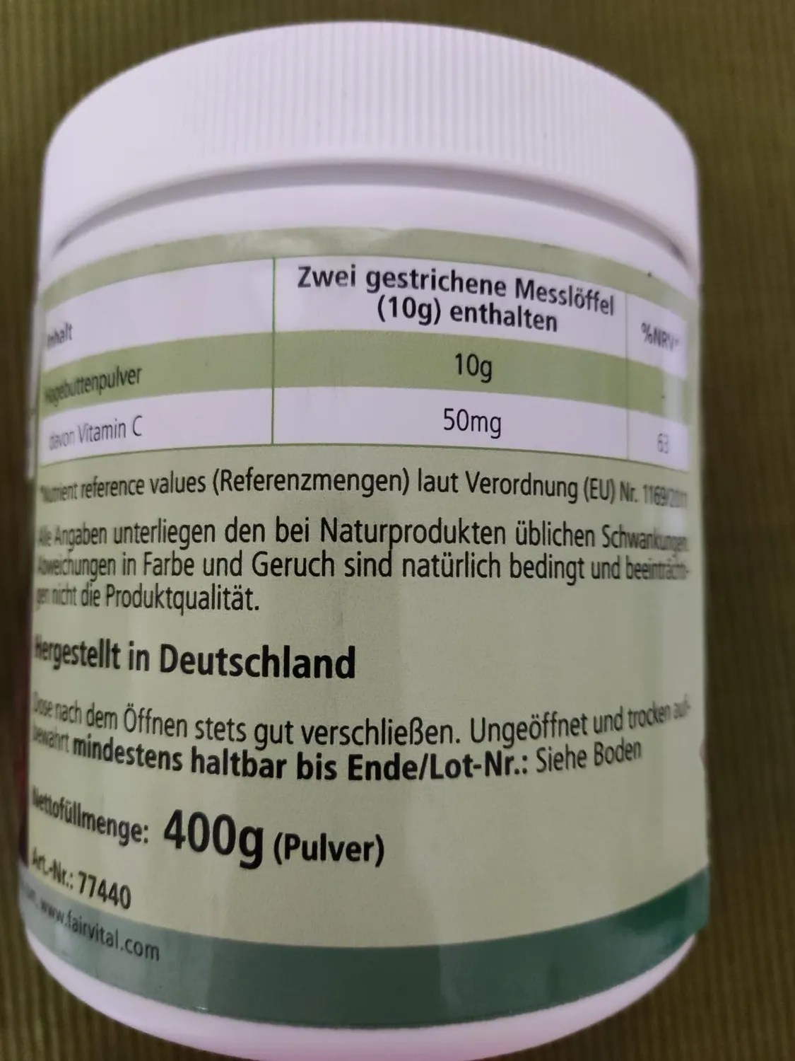 FAIRVITAL Rosa Canina Polvere 400g Vitamina C Naturale