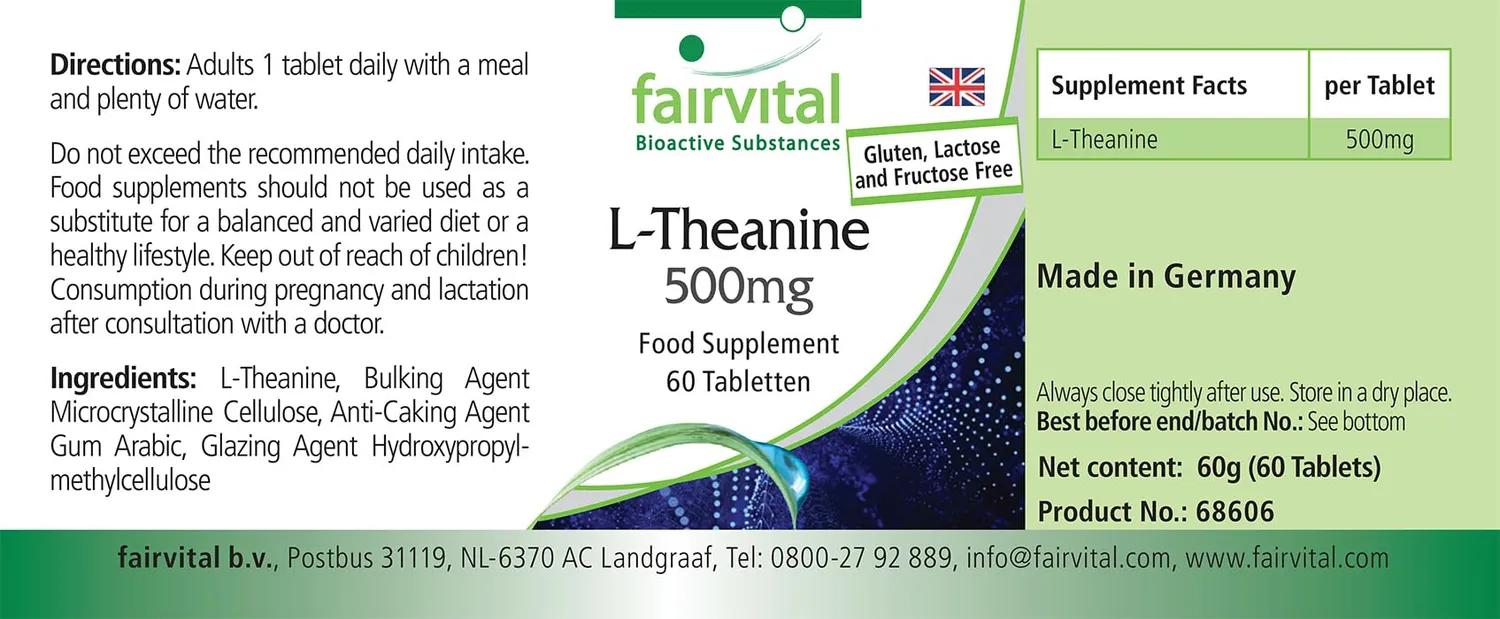 Fairvital L-Teanina 500 mg compresse 60 compresse vegane