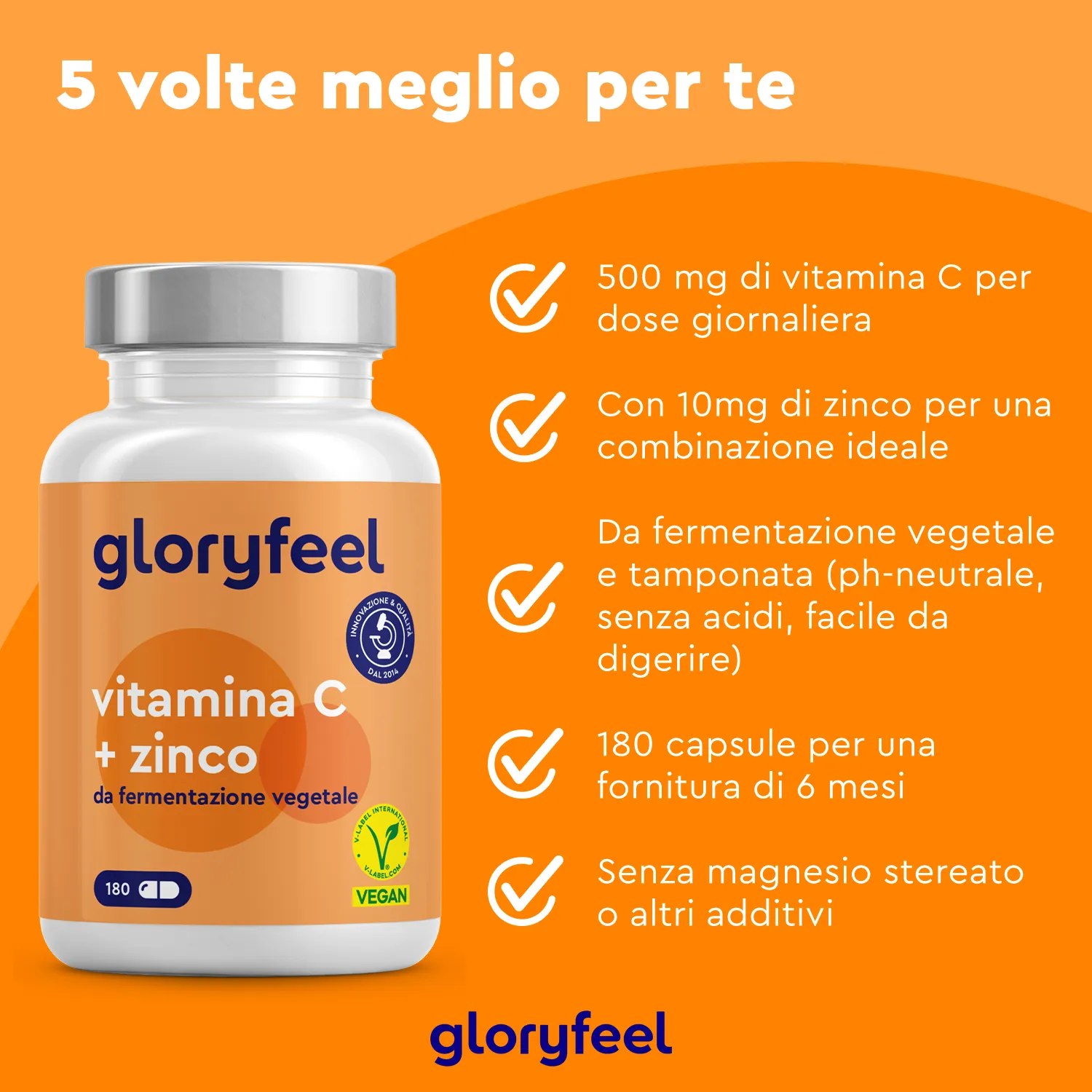 gloryfeel Vitamina C e Zinco capsule 180 cps