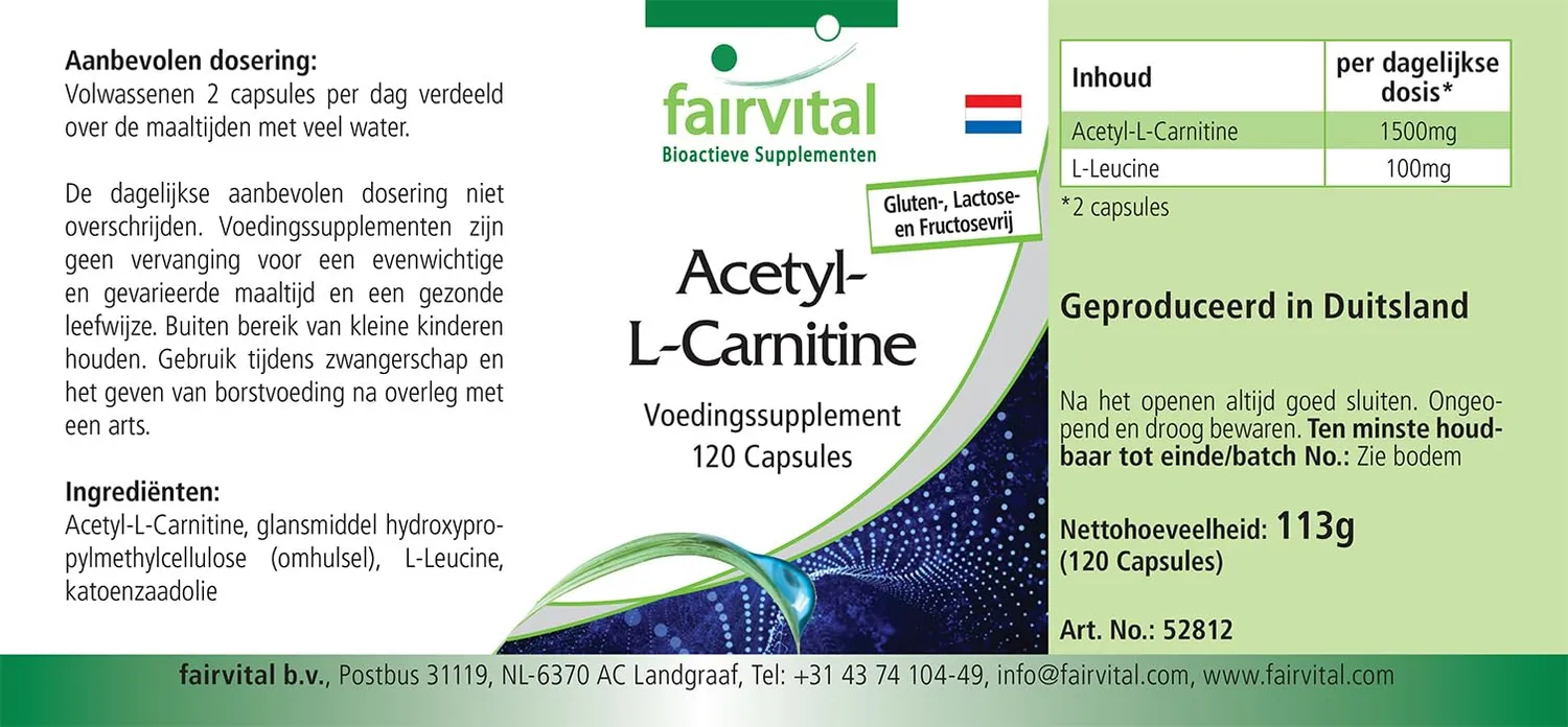 Fairvital Acetil-L-Carnitina Capsule 120 pz 1500 mg