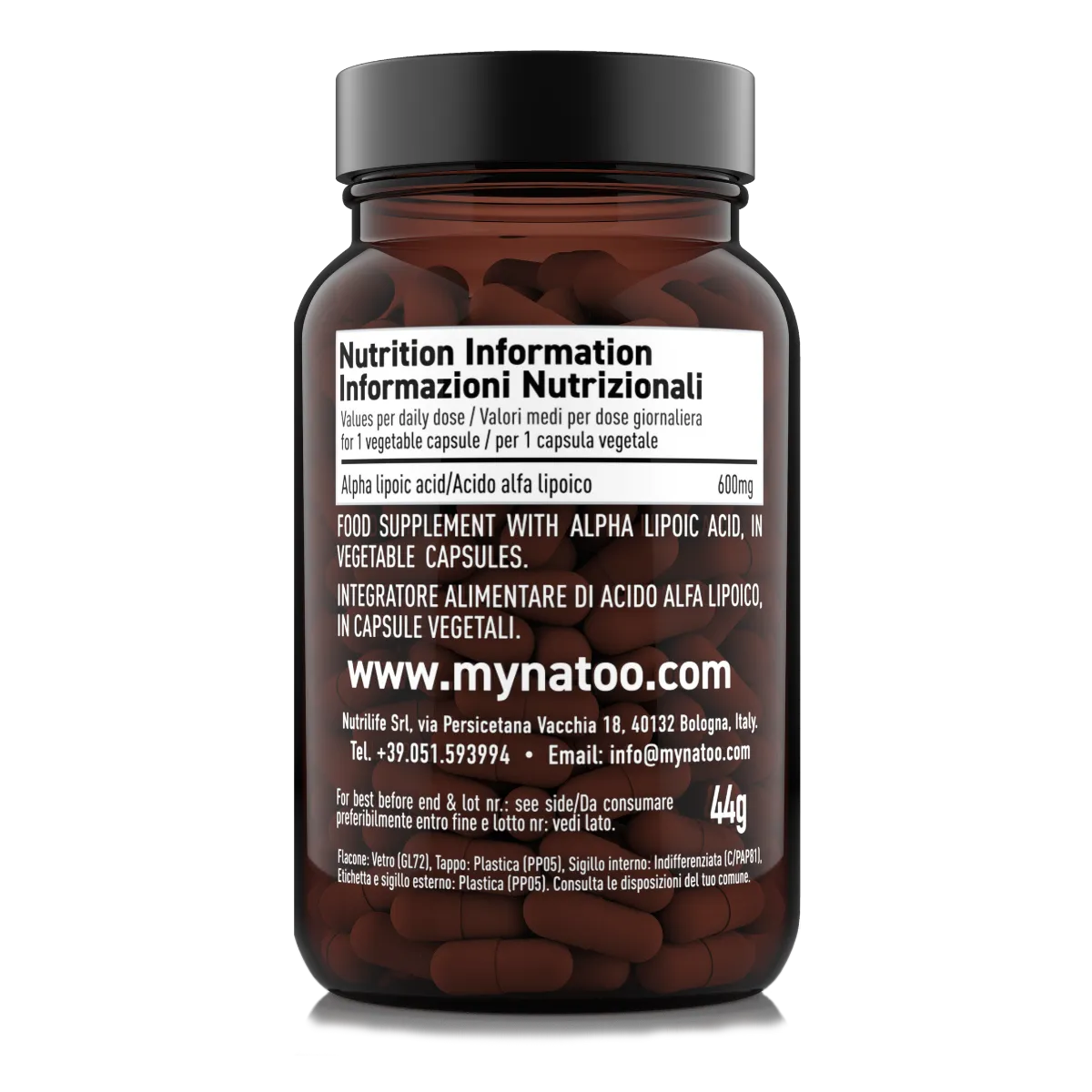NATOO Acido Alfa Lipoico ALA 600mg 60 capsule vegane