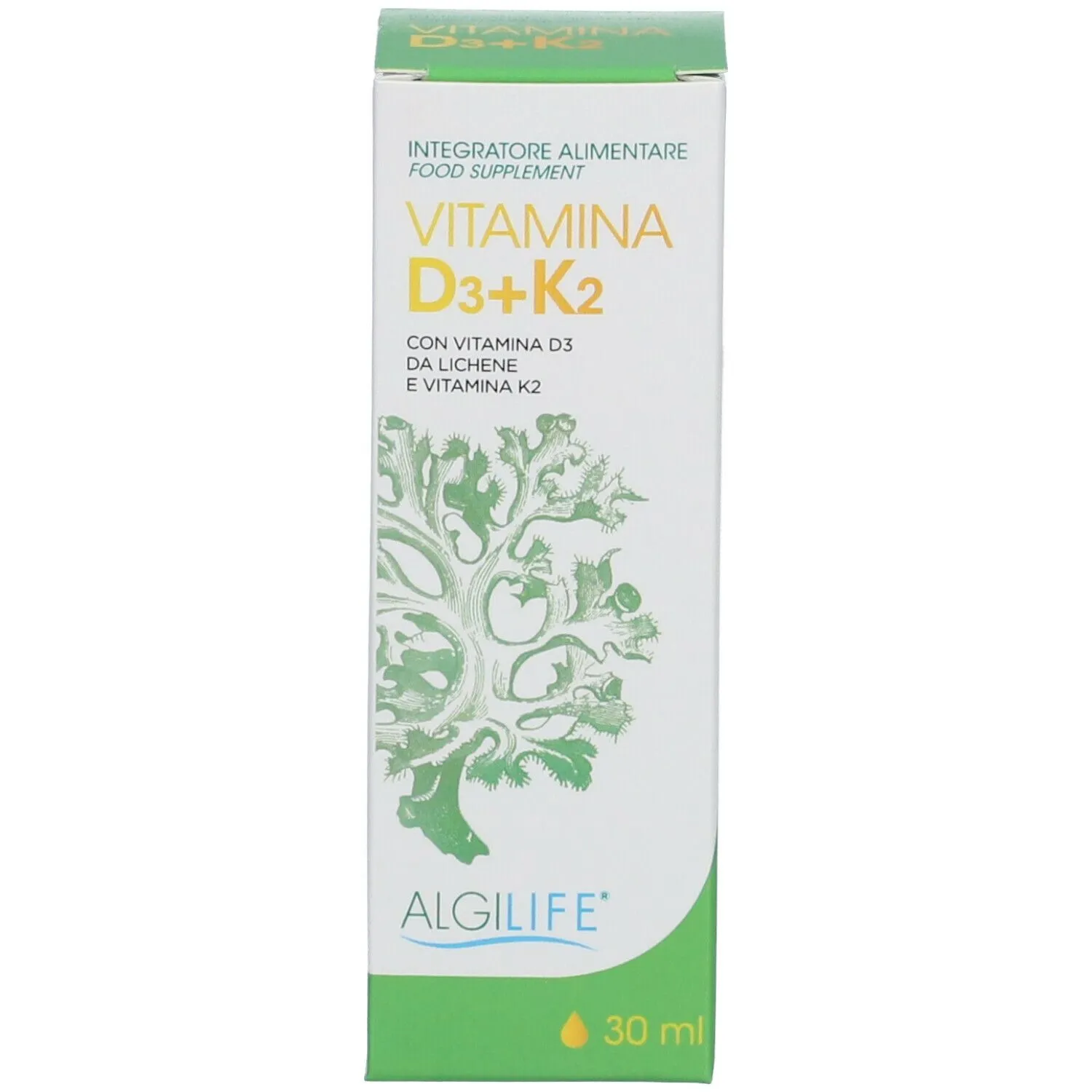 Algilife Vitamina D3+K2 integratore gocce ossa