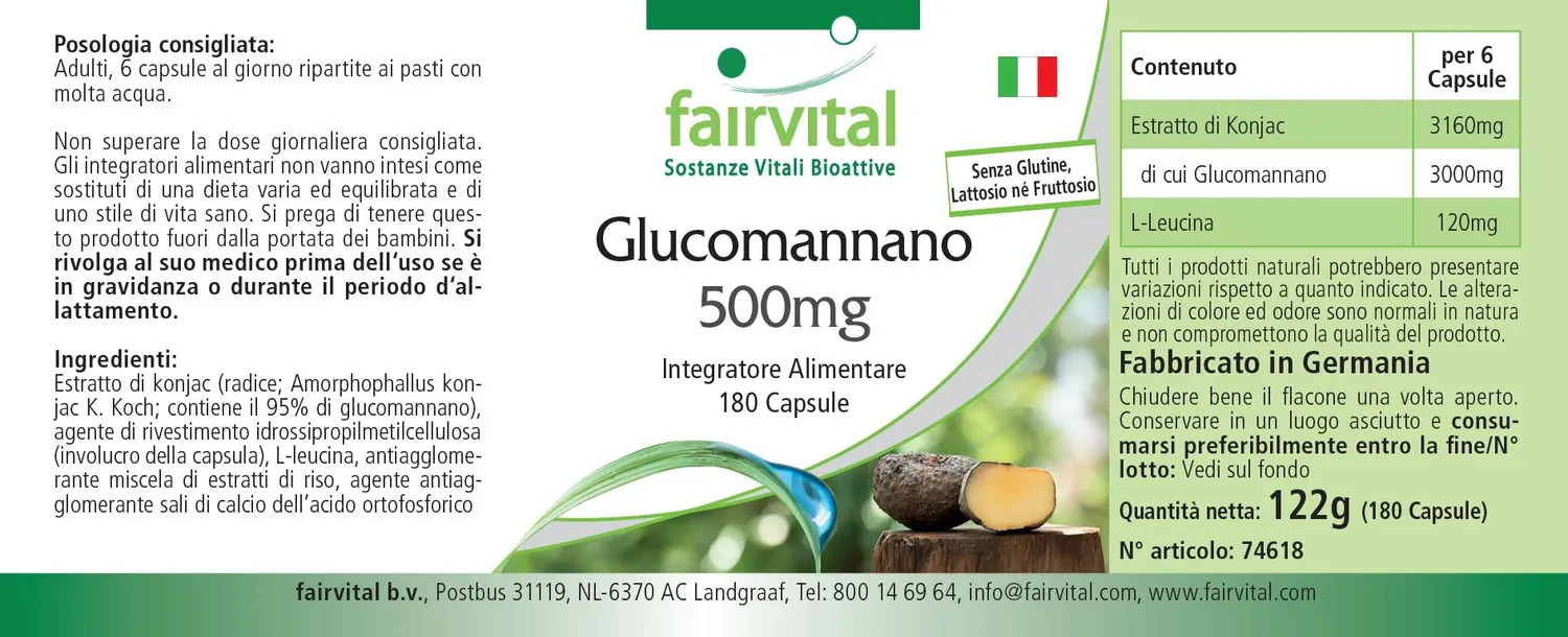 Fairvital Glucomannano 3000 mg capsule 180 pz alto dosaggio