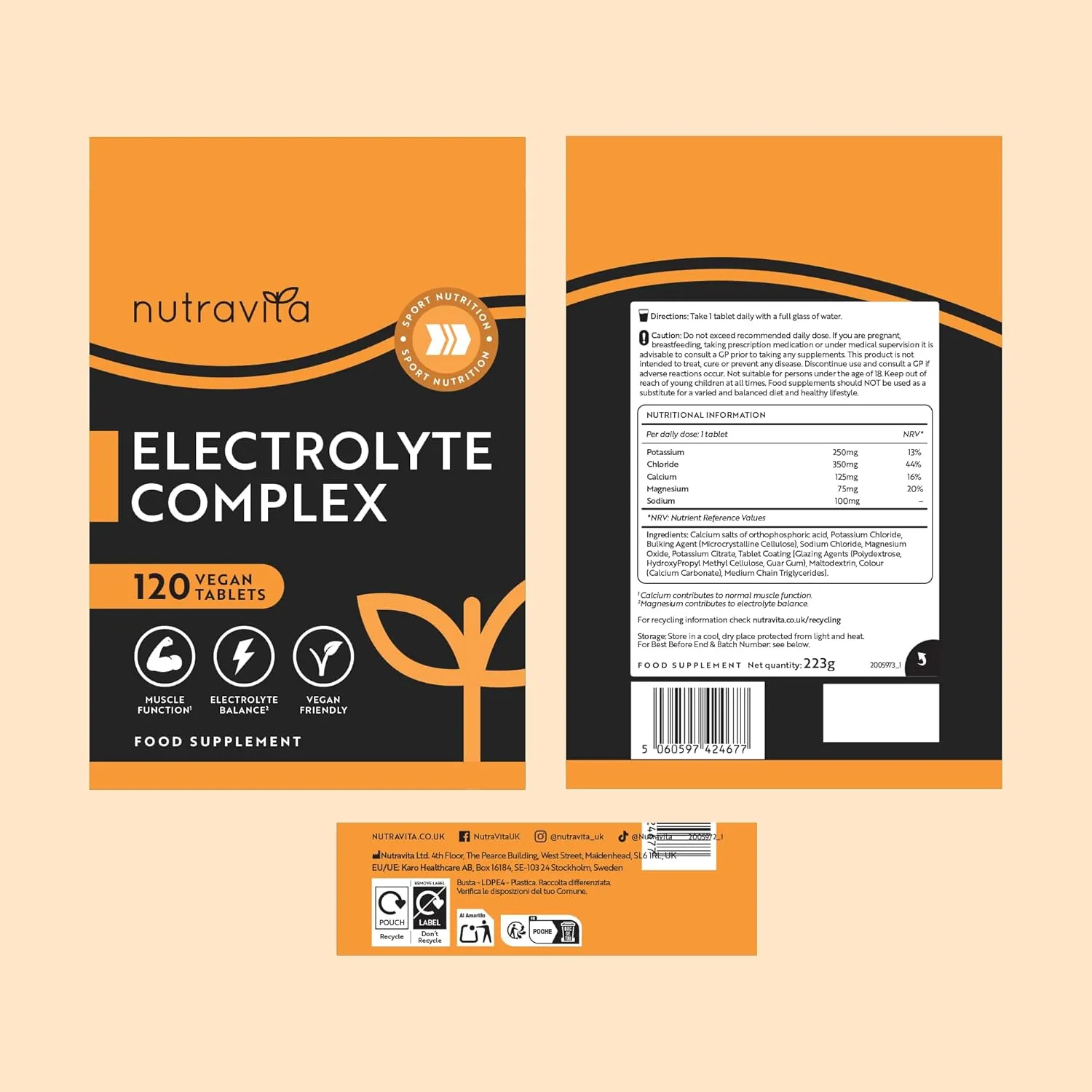 Nutravita Elettroliti 900mg compresse 120 con potassio