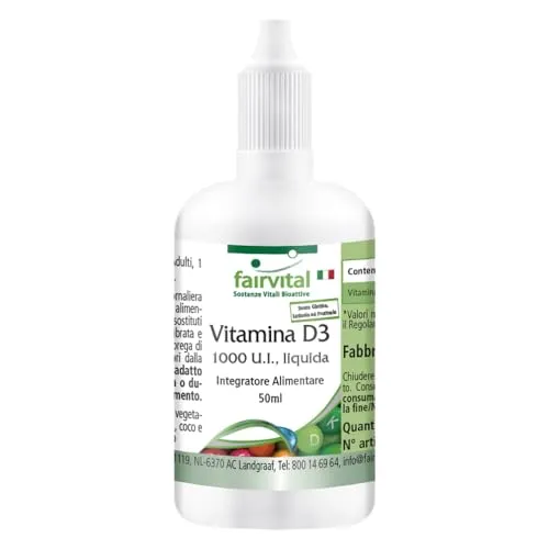 Fairvital Vitamina D3 gocce 50 ml 1000 UI olio MCT