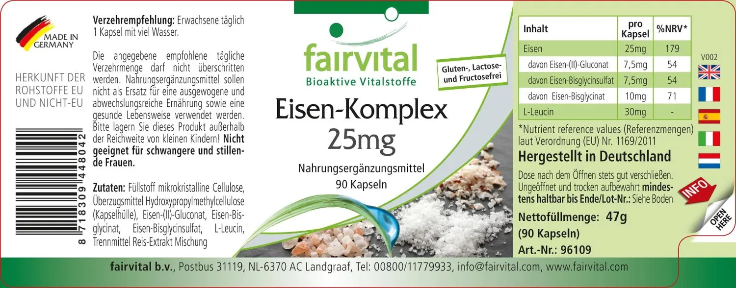 Fairvital Ferro Complesso 25mg capsule 90pz bivalente