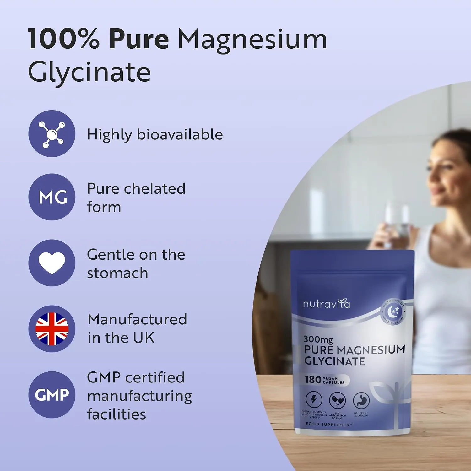 Nutravita Magnesio Bisglicinato Puro 300 mg capsule 180 chelato