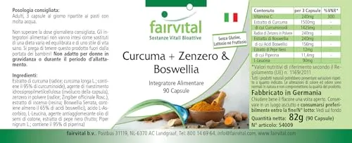 Fairvital Curcuma Zenzero Boswellia + C capsule 90 pezzi