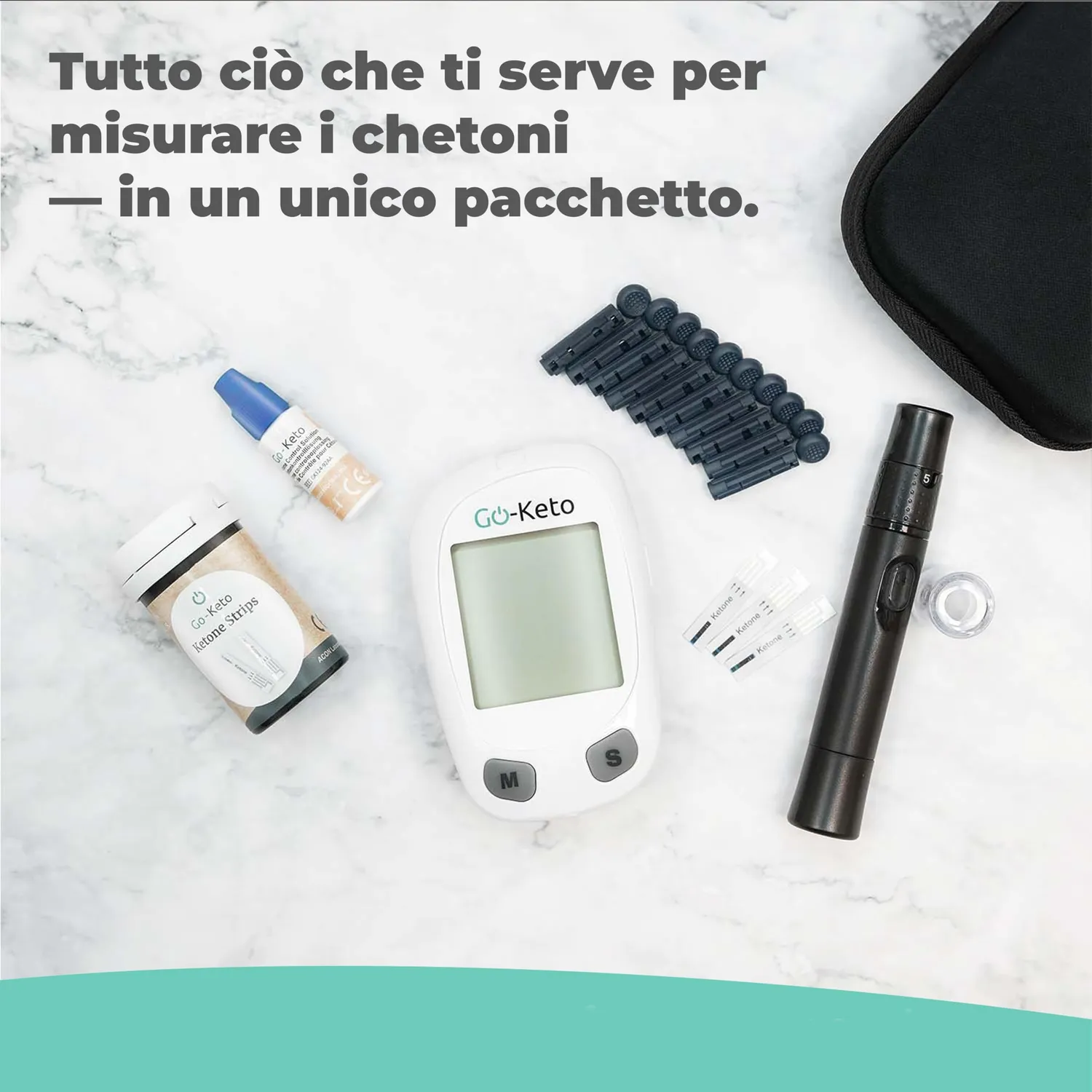 Go-Keto Misuratore Chetoni sangue starter set 10 strisce