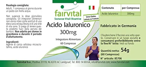 Fairvital Acido Ialuronico 300 mg compresse 60 pezzi vegano