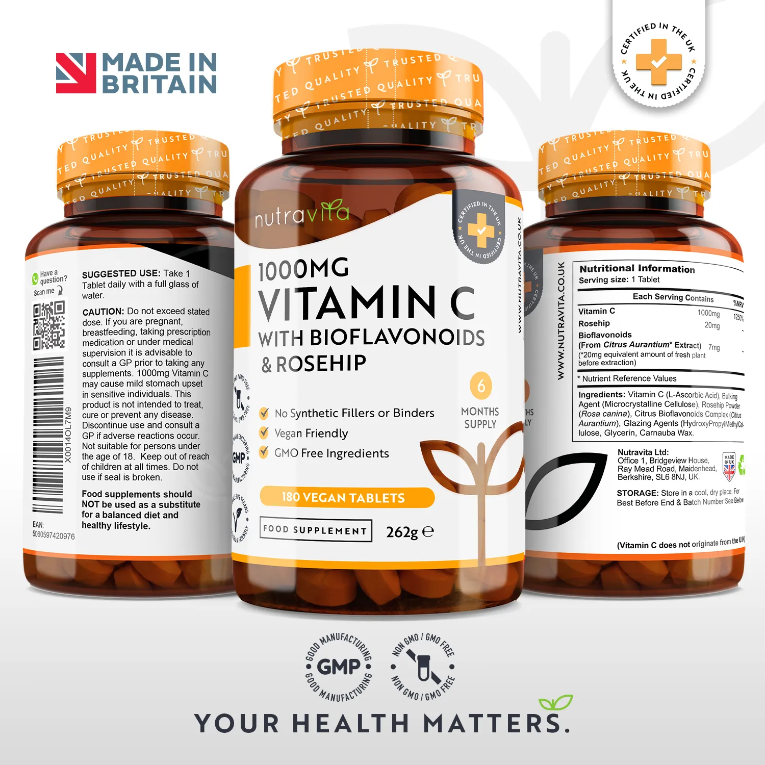 Nutravita Vitamina C 1000 mg Compresse 180 con Rosa Canina