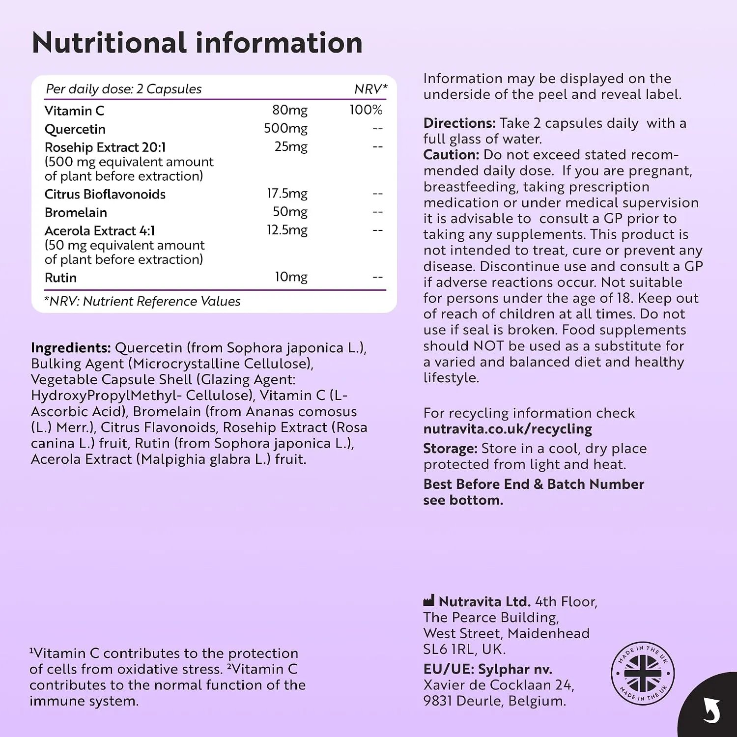 Nutravita Quercetina Complesso capsule 120 vitamina C