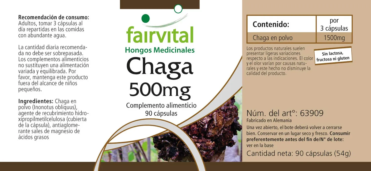 Fairvital Chaga 500 mg capsule 90 capsule vegane