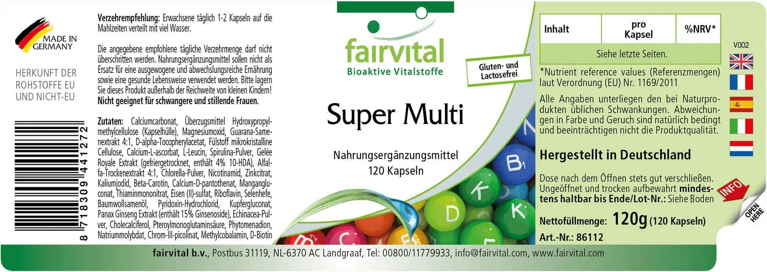 Fairvital Super Multi multivitaminico 120 capsule alta dose