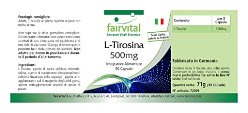 Fairvital L-Tirosina 500 mg capsule 90 capsule alto dosaggio