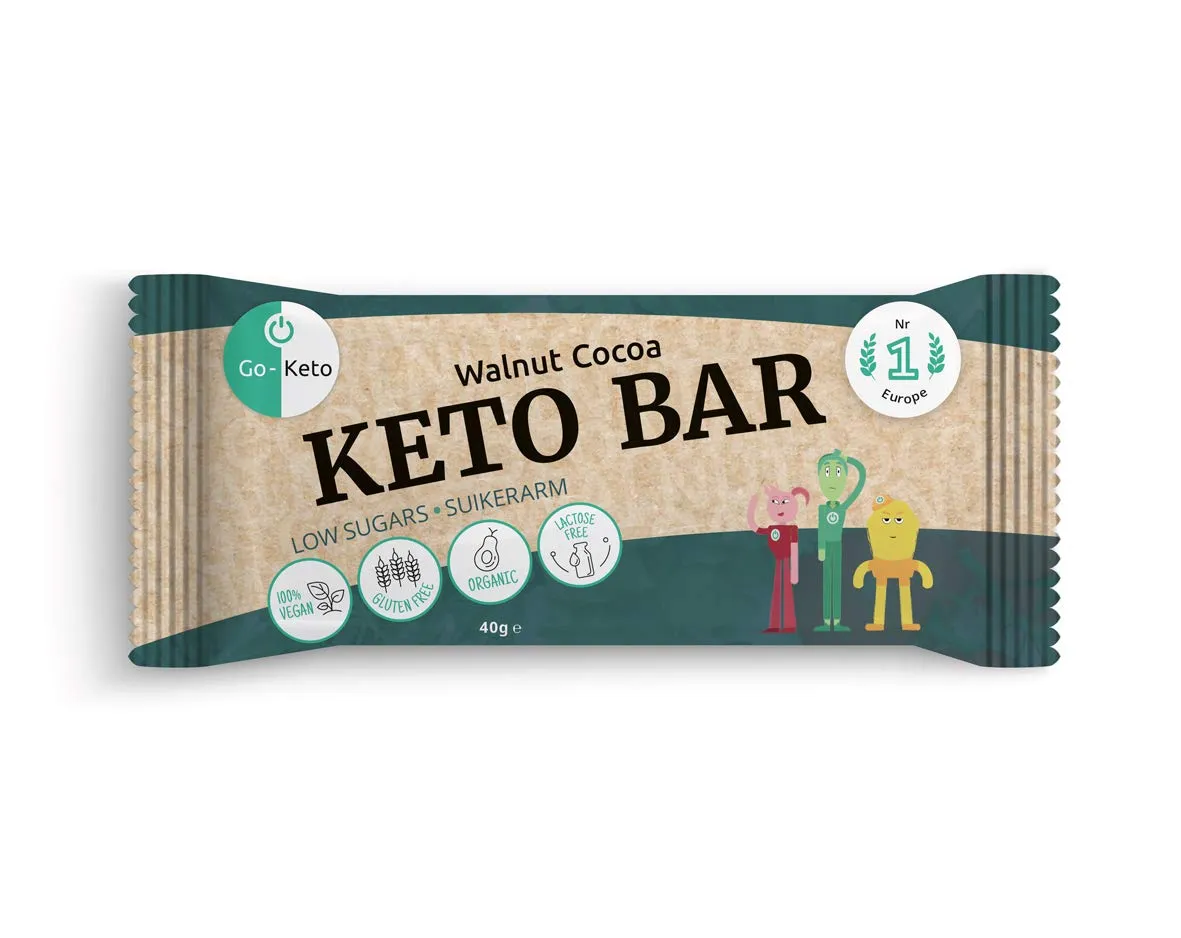 Go-Keto Bar Walnut Cocoa barretta keto 12x40g bio