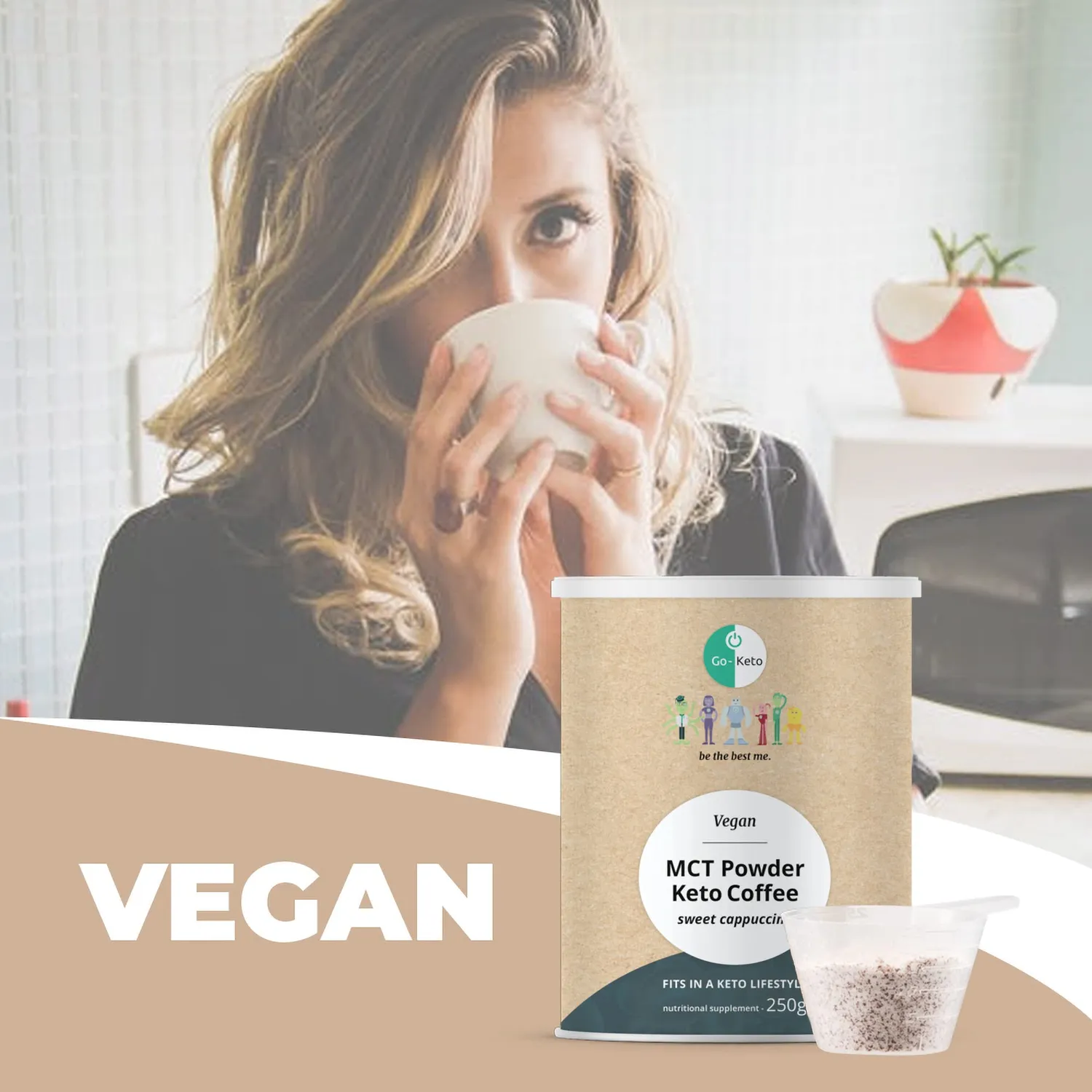 Go-Keto Keto Caffè cappuccino polvere 250g MCT stevia