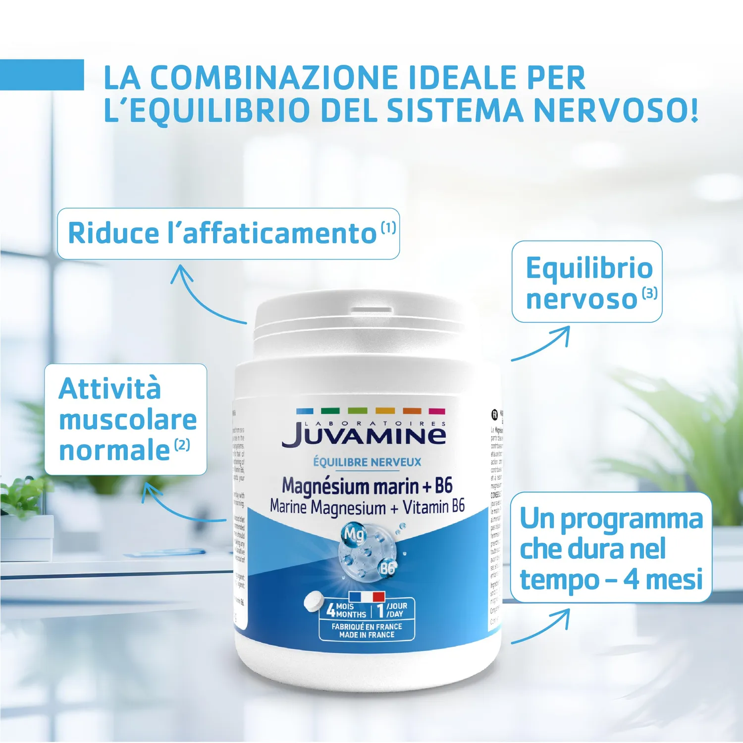 Juvamine Magnesio Marino B6 Compresse 120 Antistanchezza
