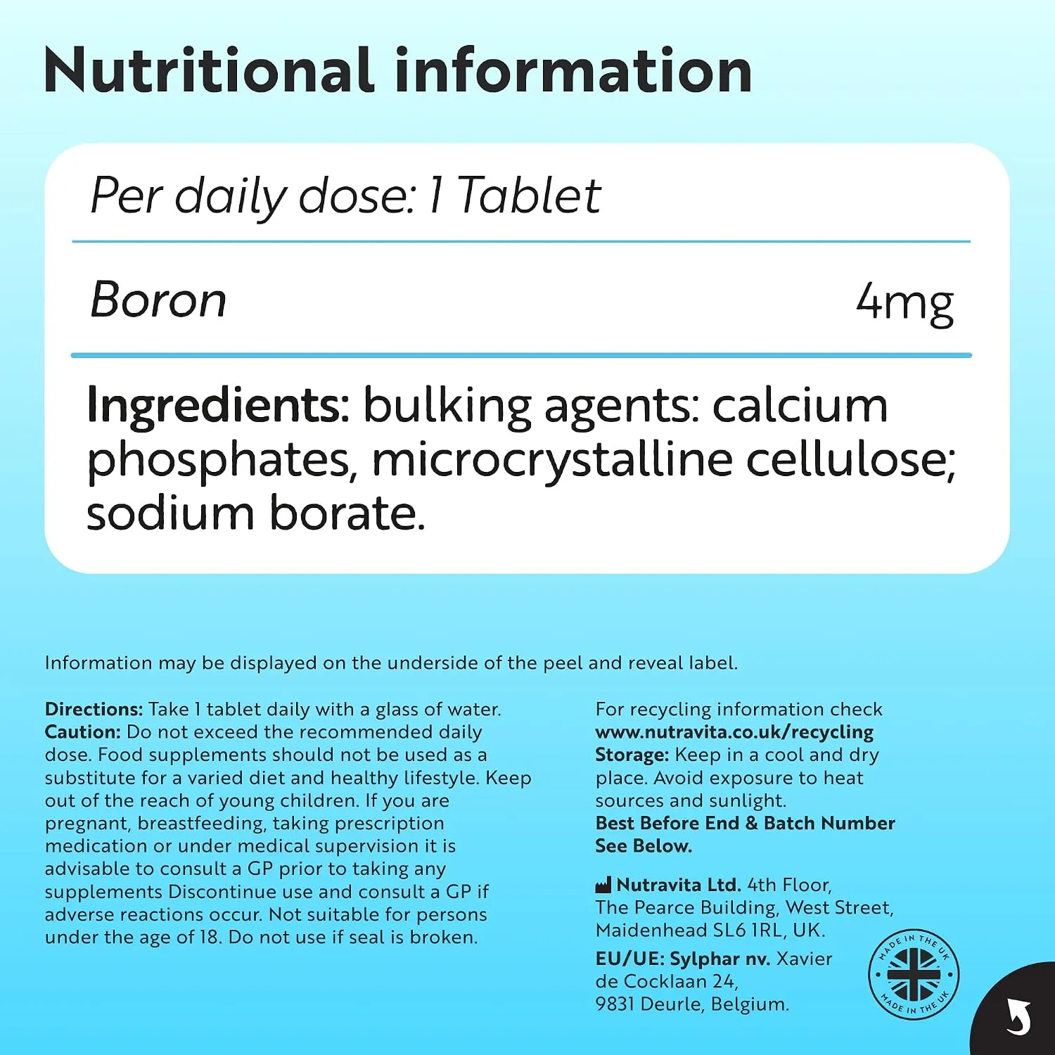 Nutravita Boro 4mg compresse 400 minerale vegano