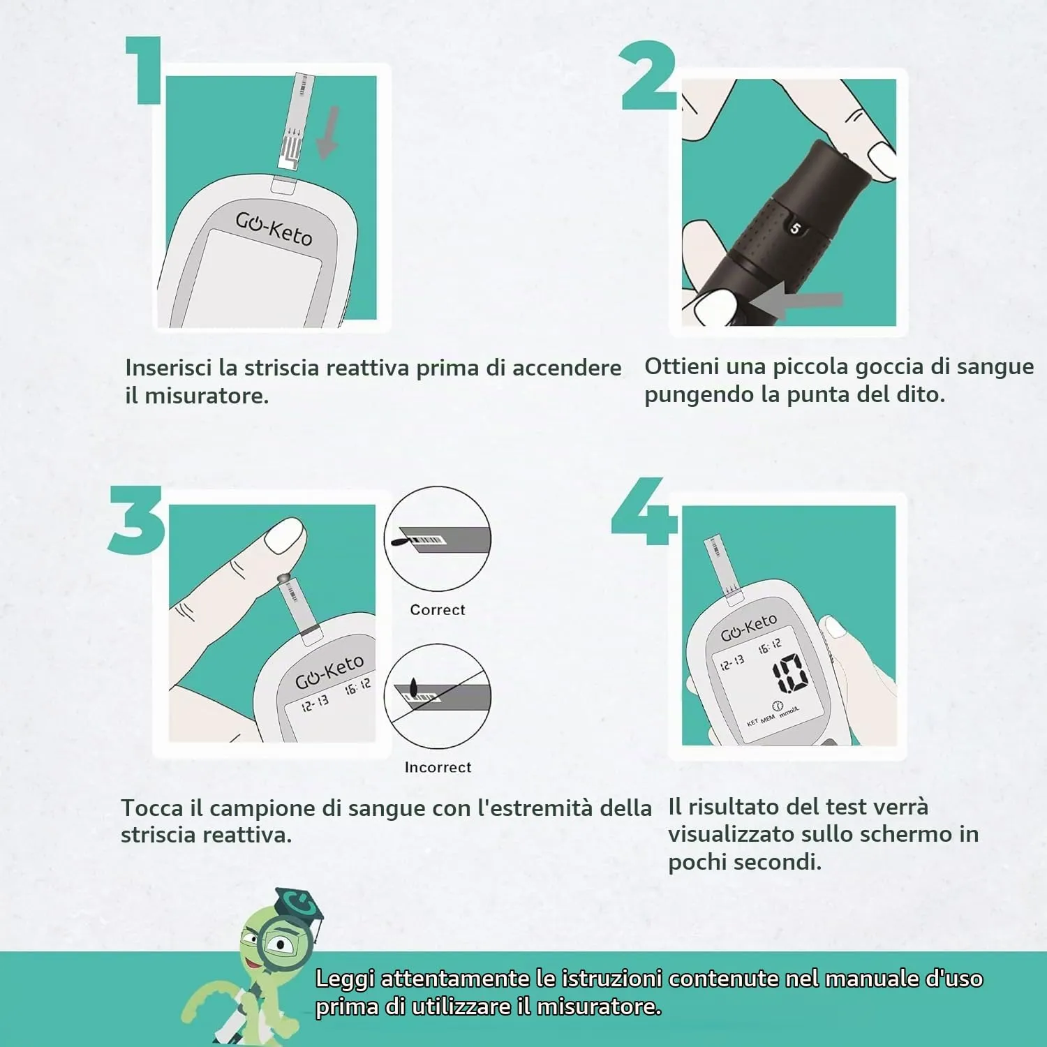 Go-Keto Strisce Reattive Chetoni 25 pezzi per meter