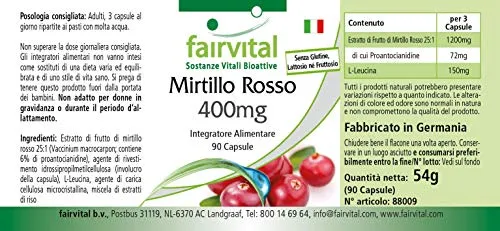 Fairvital Mirtillo Rosso capsule 90 pz 400 mg cranberry