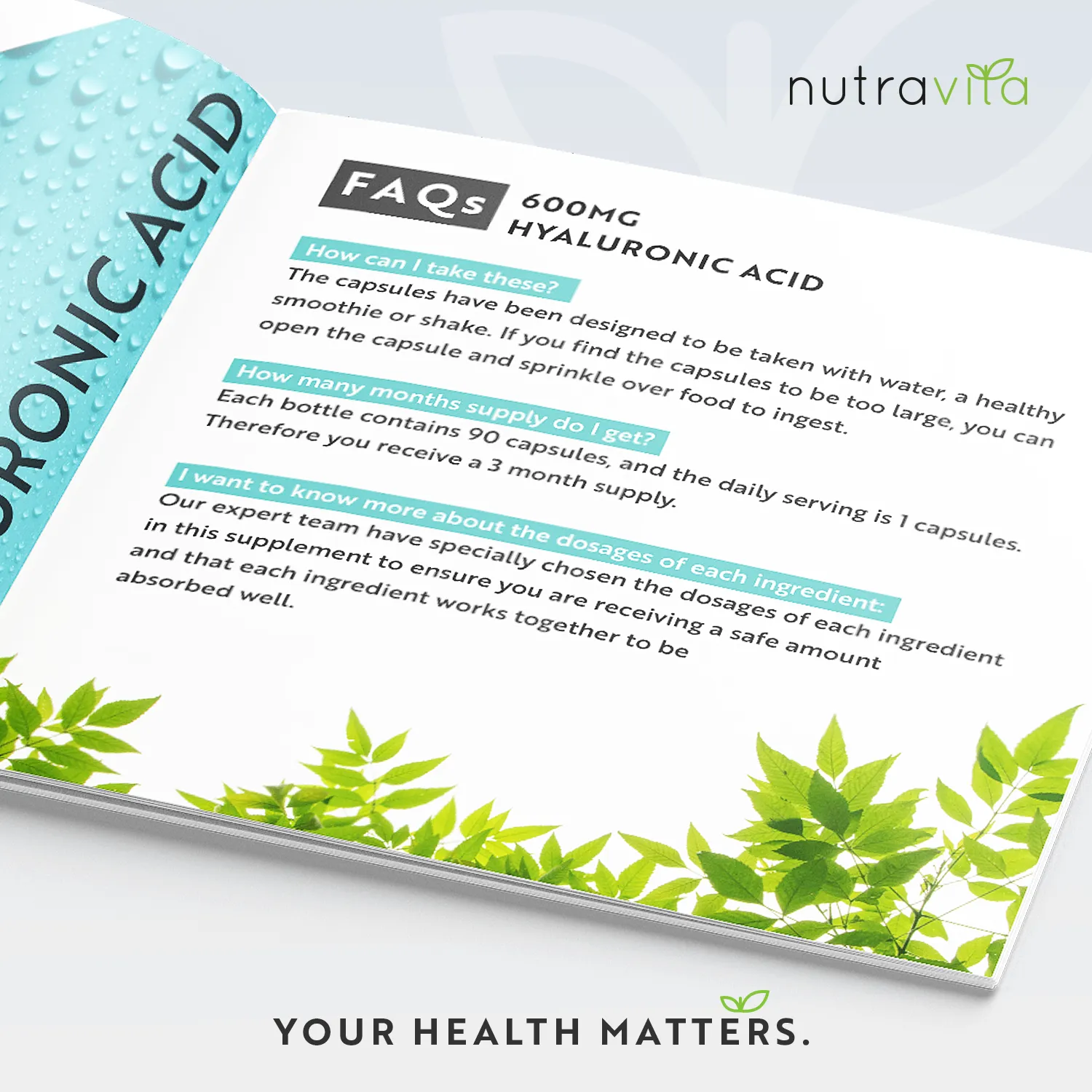 Nutravita Acido Ialuronico 600mg capsule vegane 90 pz