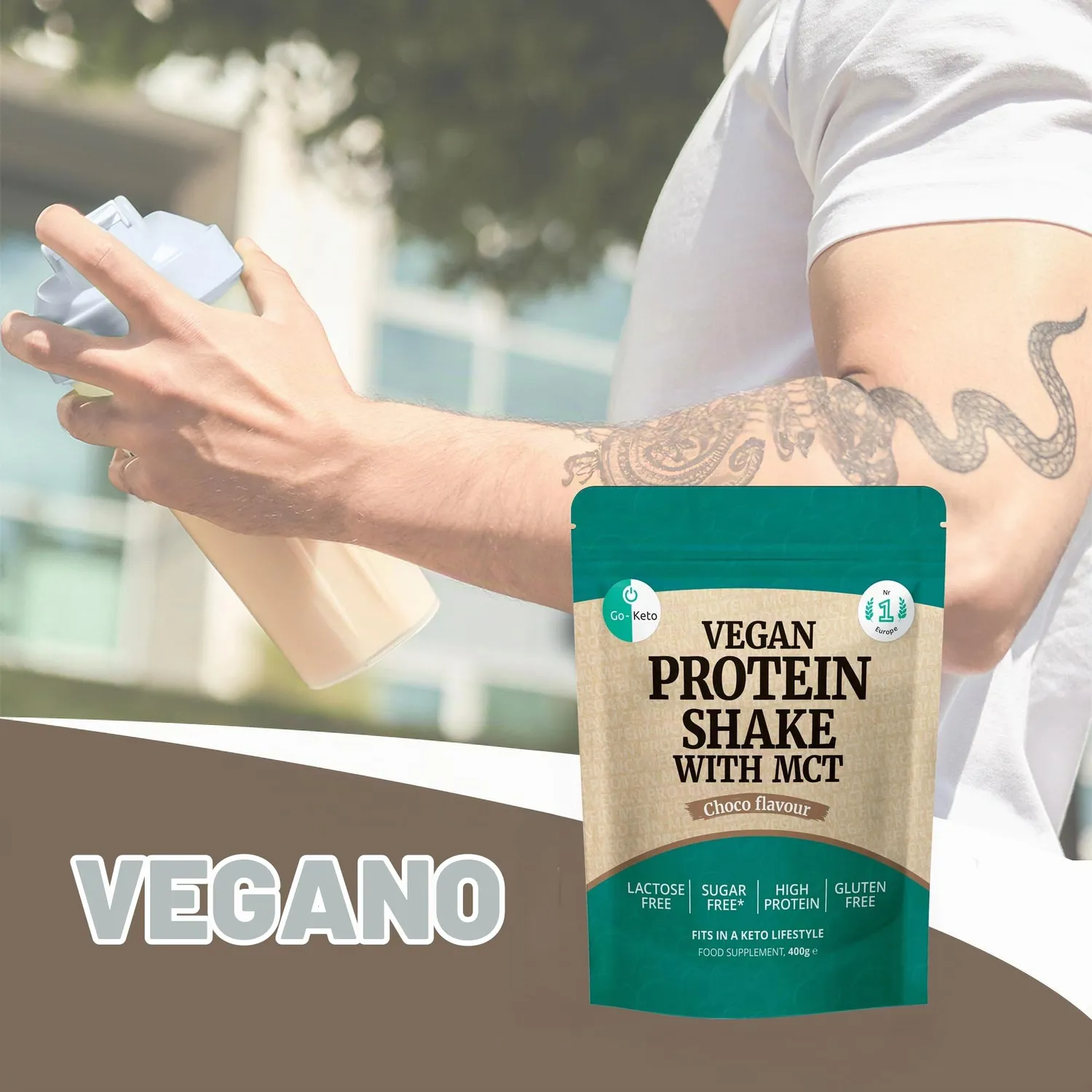 Go-Keto MCT Vegan Protein Shake cioccolato 400 g keto