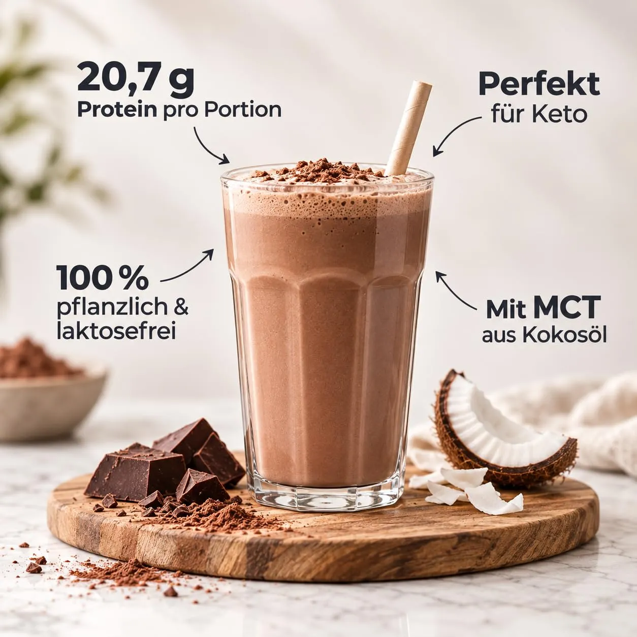 Go-Keto MCT Vegan Protein Shake cioccolato 400 g keto