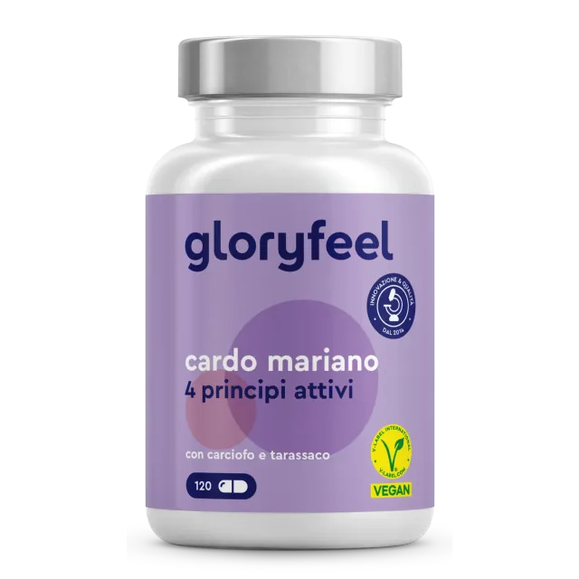 gloryfeel Cardo Mariano capsule con carciofo tarassaco e desmodium