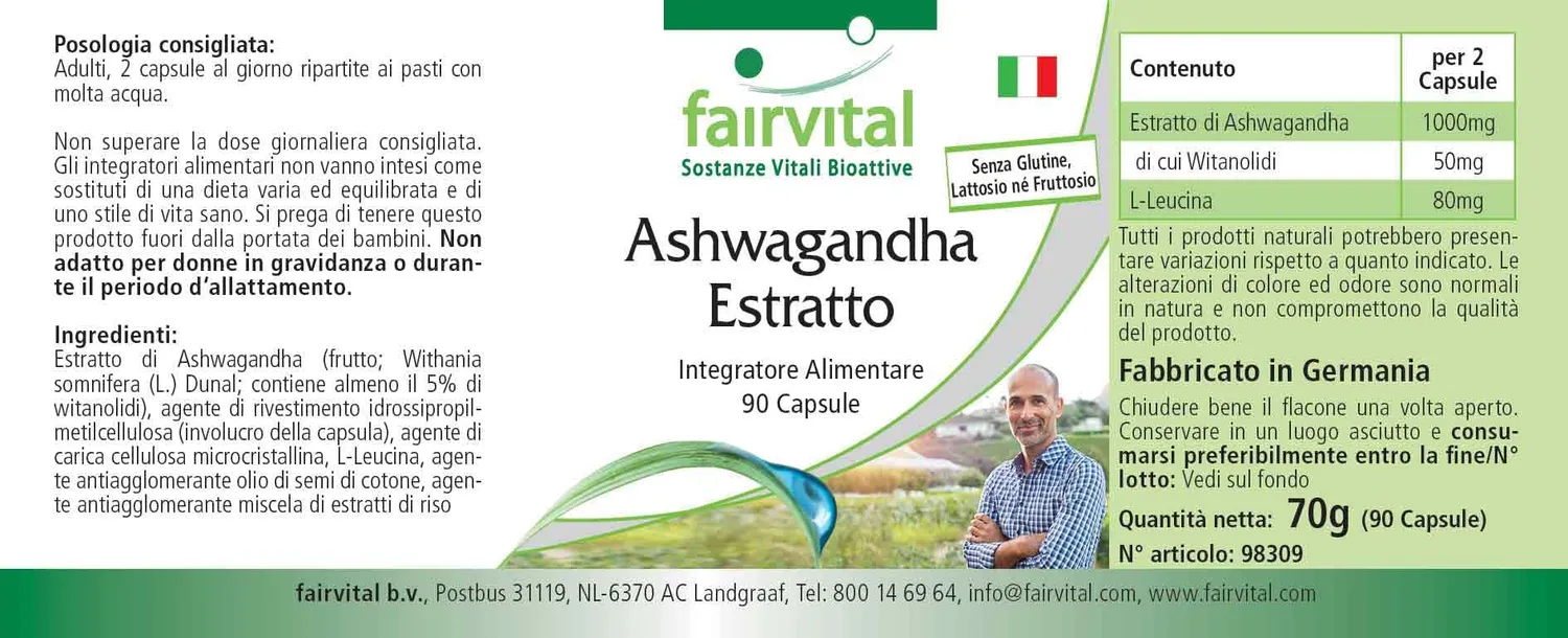 Fairvital Ashwagandha 500 mg capsule 90 capsule withanolidi 5%