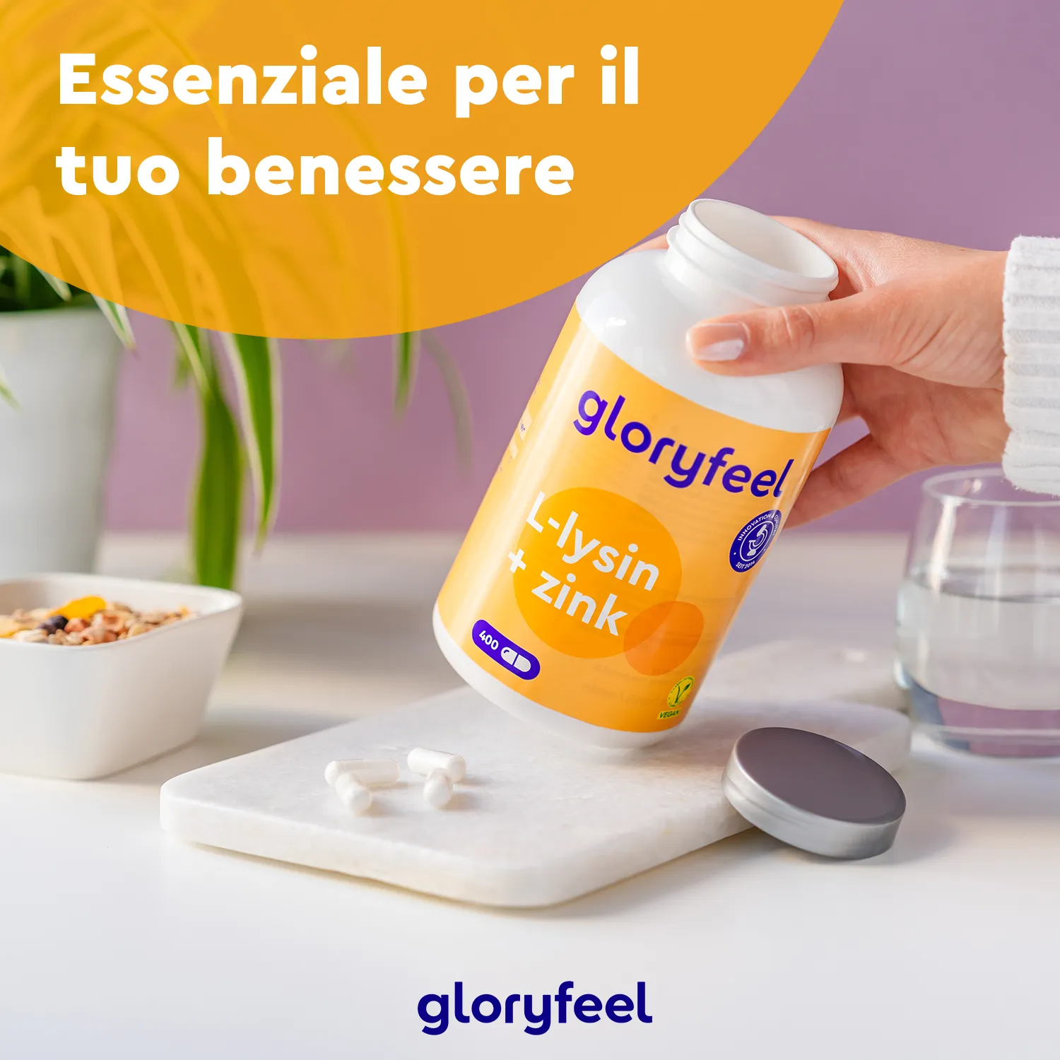 gloryfeel L-Lisina Zinco Capsule 400pz difese pelle