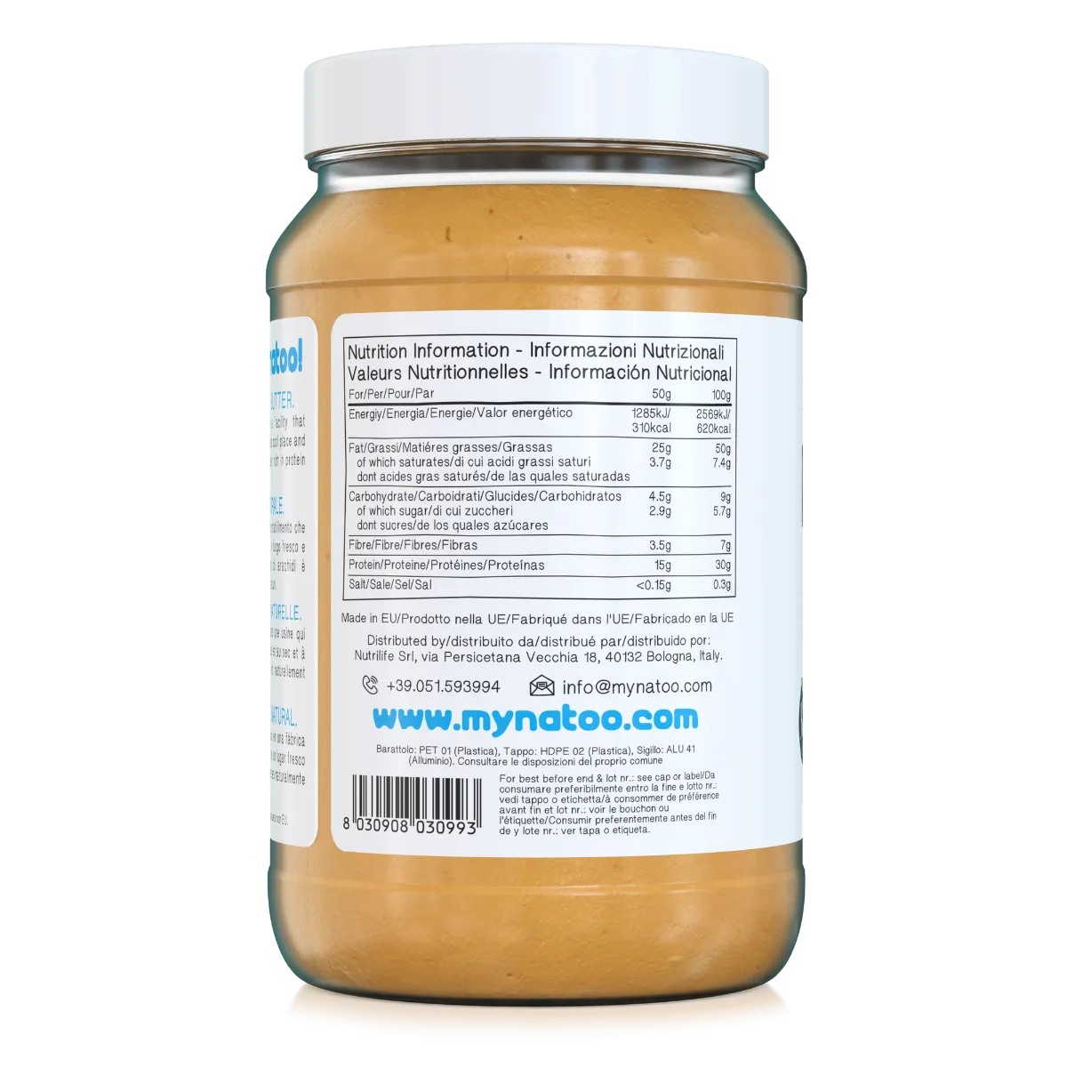 NATOO Burro d'Arachidi Smooth crema 400g 30% proteine